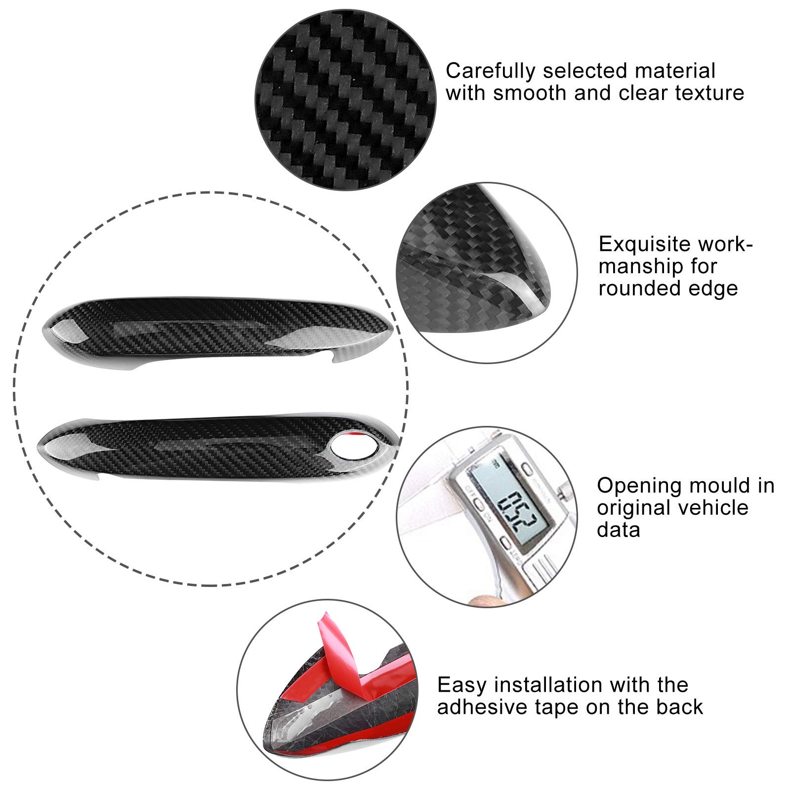 1 Pair Carbon Fiber Car Door Handle Protector Cover Trim for Toyota Supra A90 2018-2021 - Durable Scratch Resistant Accessories for Car Exterior Protection & Style Enhancement