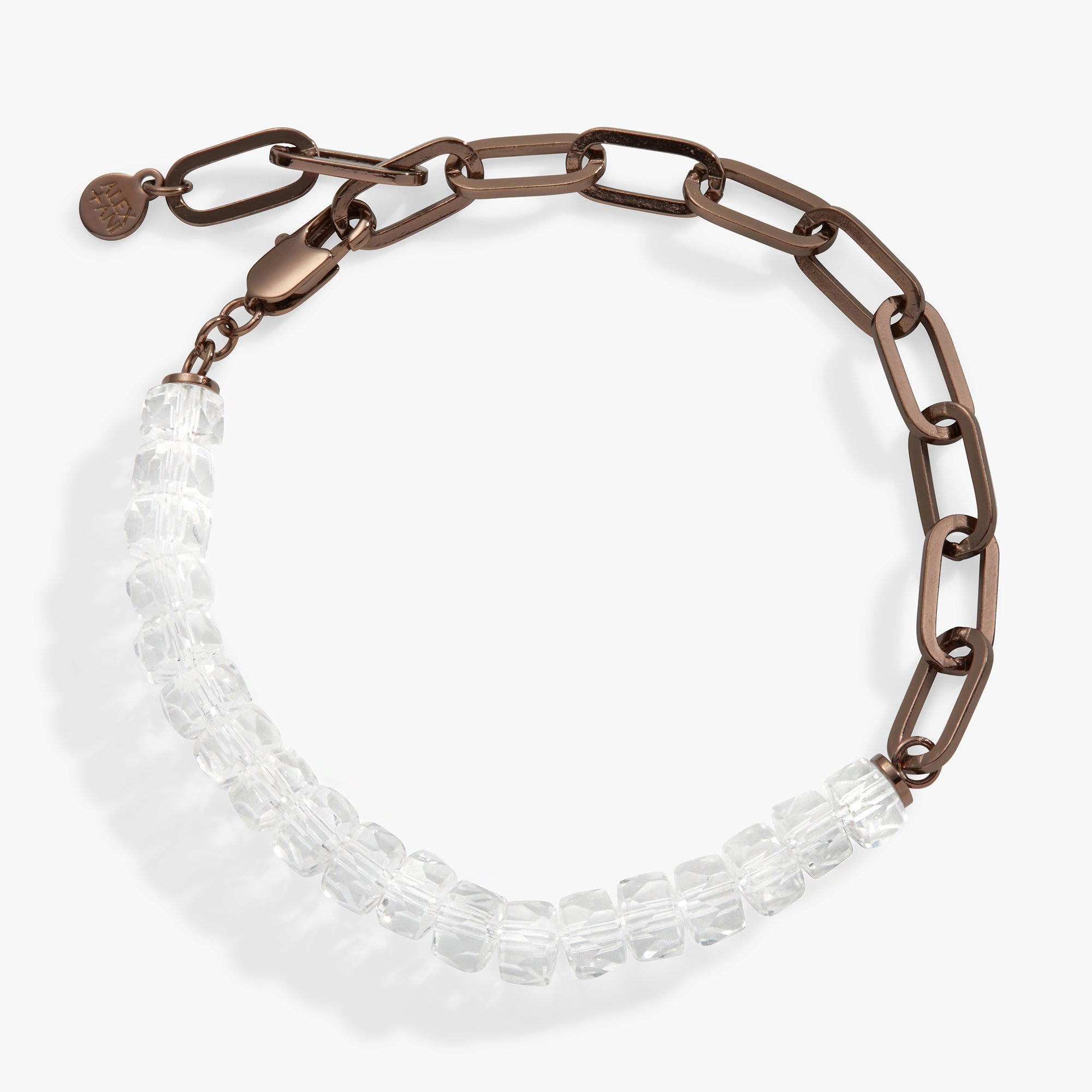 Clear Crystal Beaded Adjustable Chain Bracelet for Women - Elegant Fashion Jewelry for Parties, Weddings & Everyday Wear