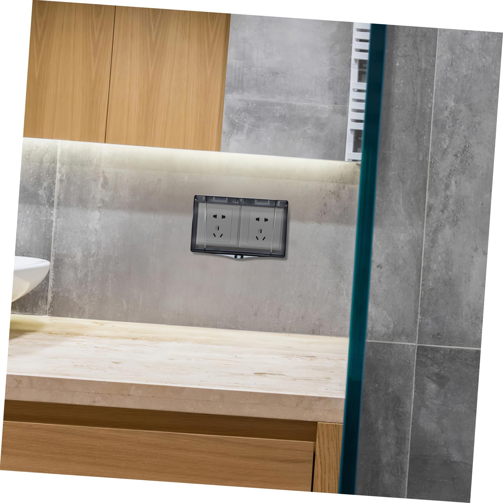 JECOMPRIS Waterproof Bathroom Outlet Cover - Childproof Electrical Socket Protector for Home Safety, Wall Receptacle Guard - Ideal for Bathrooms, Kitchens & Nursery Rooms