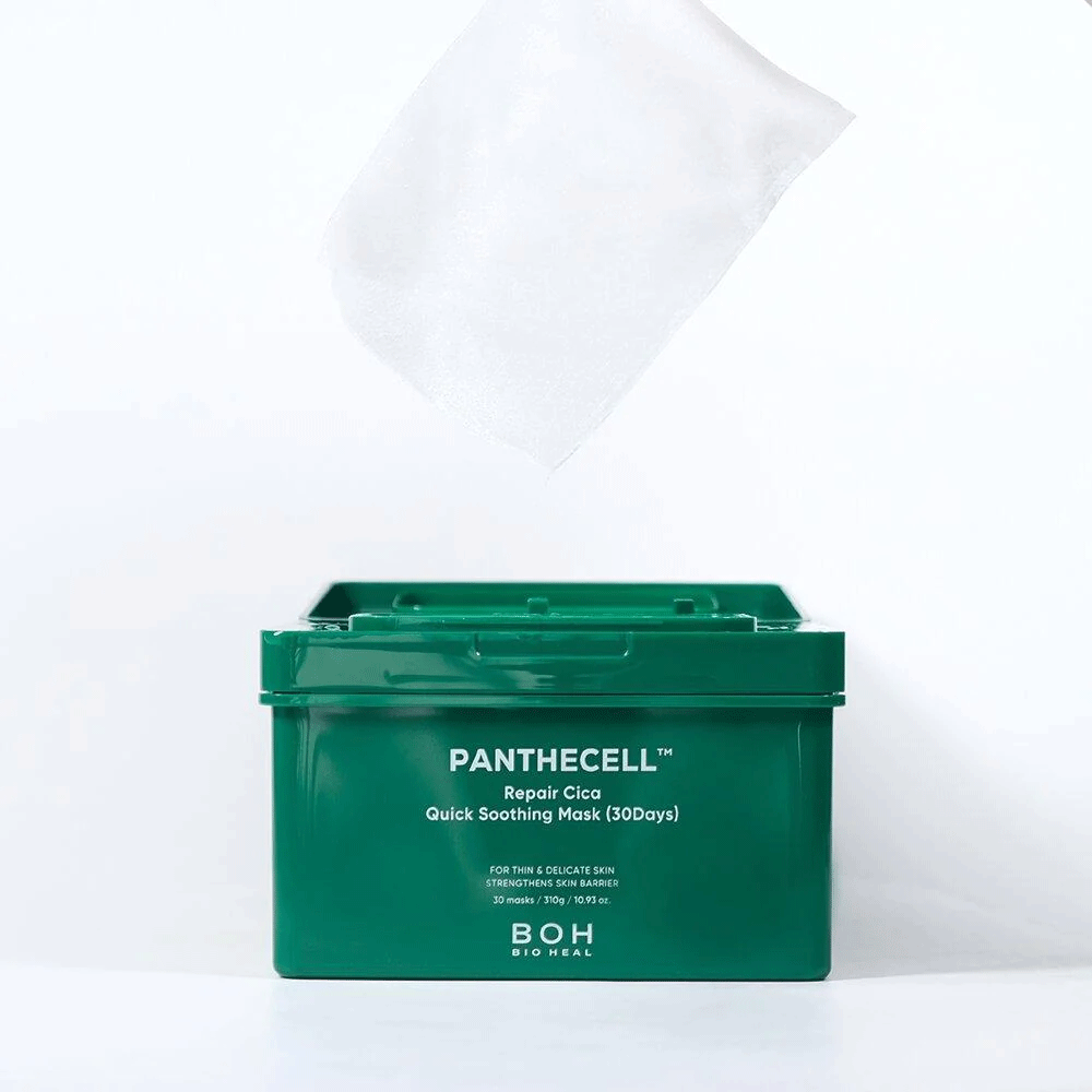 BIOHEAL BOH Panthecell Repair Cica Quick Soothing Mask - 30 Sheets (30 Days Supply) - Hydrating & Calming Facial Sheet Mask for Sensitive Skin - Perfect for Post-Treatment, Sunburn Relief & Daily Skincare Routine