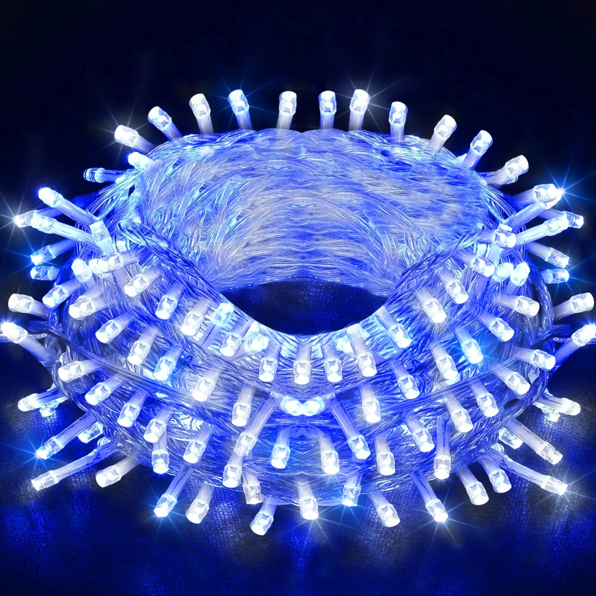 FUNPENY 300 LED Hanukkah Lights - 100FT Waterproof Outdoor String Lights with 8 Lighting Modes | Blue & White Jewish Holiday Decorations for Hanukkah, Passover & Rosh Hashanah | Perfect for Indoor/Outdoor Party Decor, Synagogue Events & Home Celebration