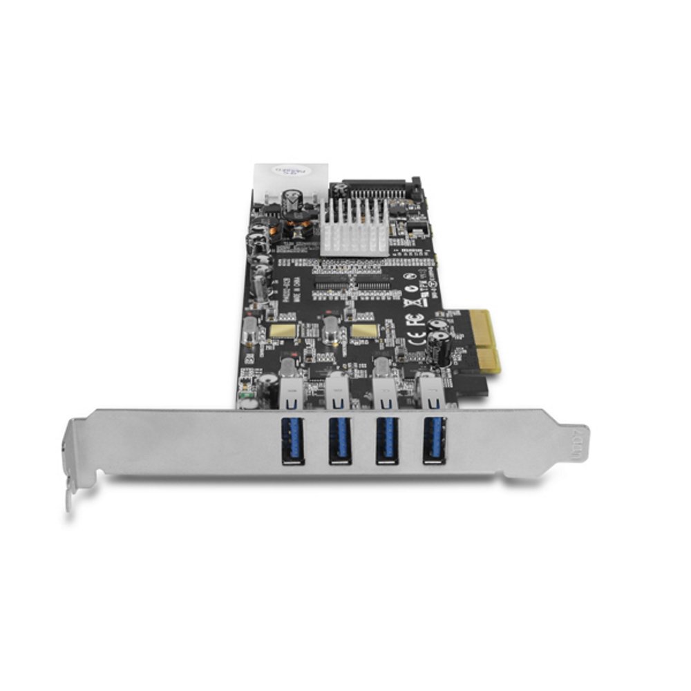 Vantec UGT-PCE430-2C Dual Chip 4-Port USB 3.0 PCIe Host Card - 5Gbps High-Speed Data Transfer for PC, Laptop, and Workstation - Ideal for External Storage, Printers, and Peripherals