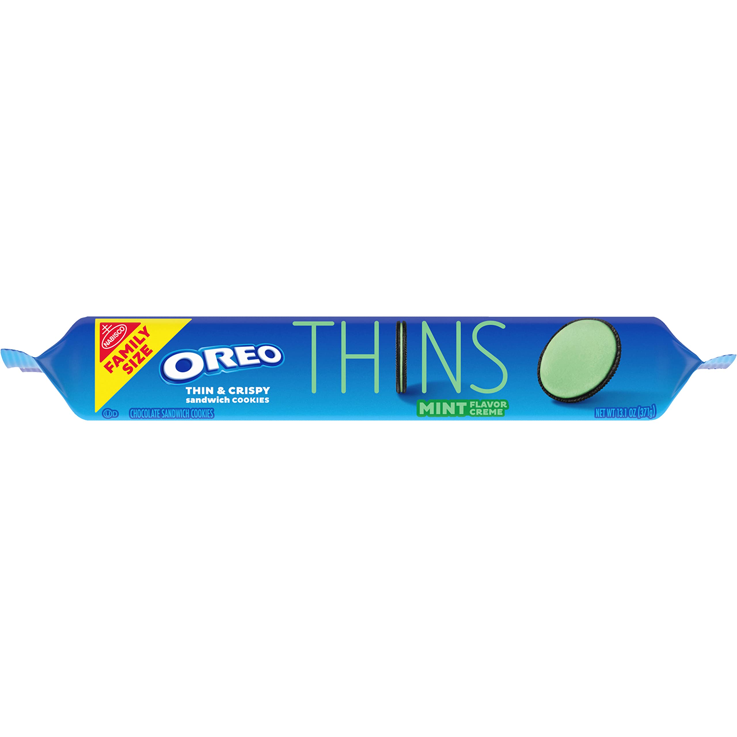 OREO Thins Mint Creme Chocolate Sandwich Cookies, Family Size Pack of 12 (13.1 oz Each) - Perfect for Parties, Snacking & Gift Giving