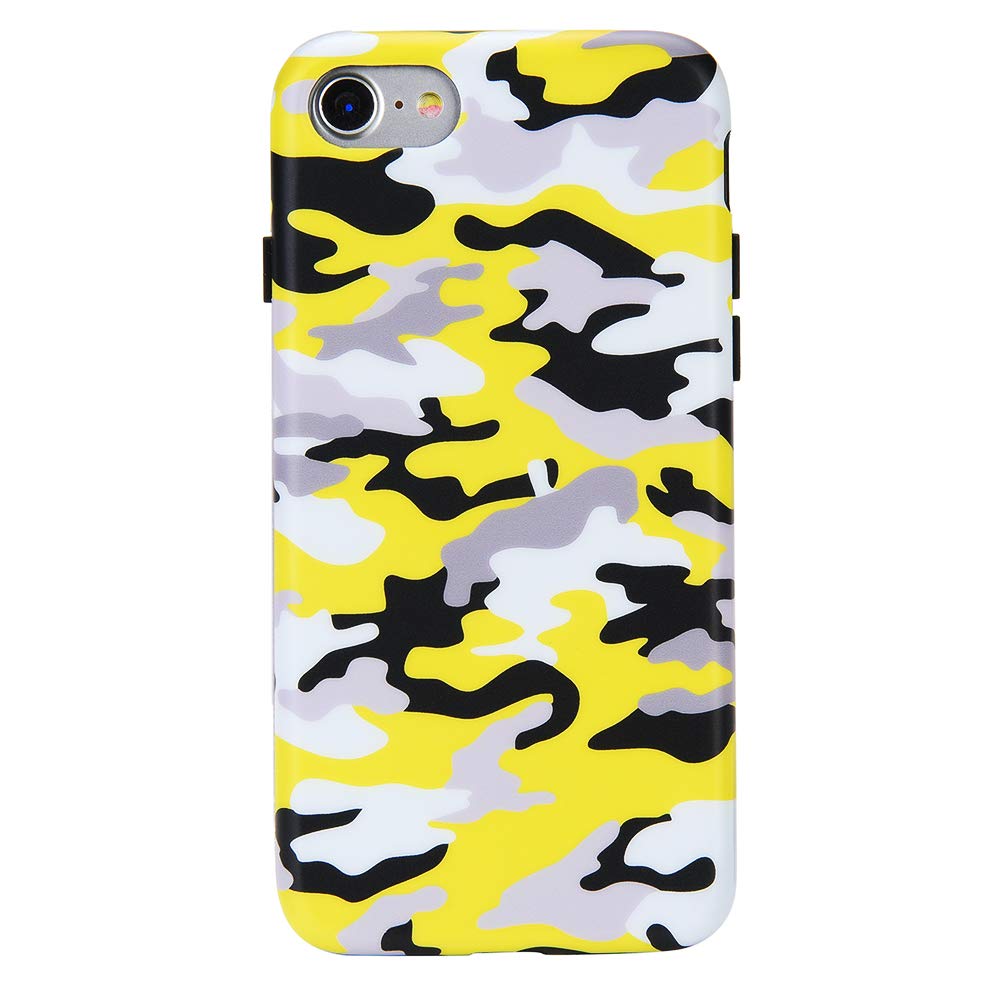 VELVET CAVIAR iPhone SE 2020/8/7 Case - Camo Protective Phone Cover for Women & Girls | Shockproof Slim Fit with Military-Grade Protection | Perfect for Outdoor, Travel & Daily Use (Yellow Camouflage)