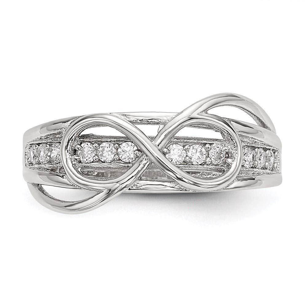 925 Sterling Silver Cubic Zirconia Infinity Ring for Women - Elegant Fine Jewelry Gift for Her - Perfect for Anniversaries, Birthdays & Valentine's Day