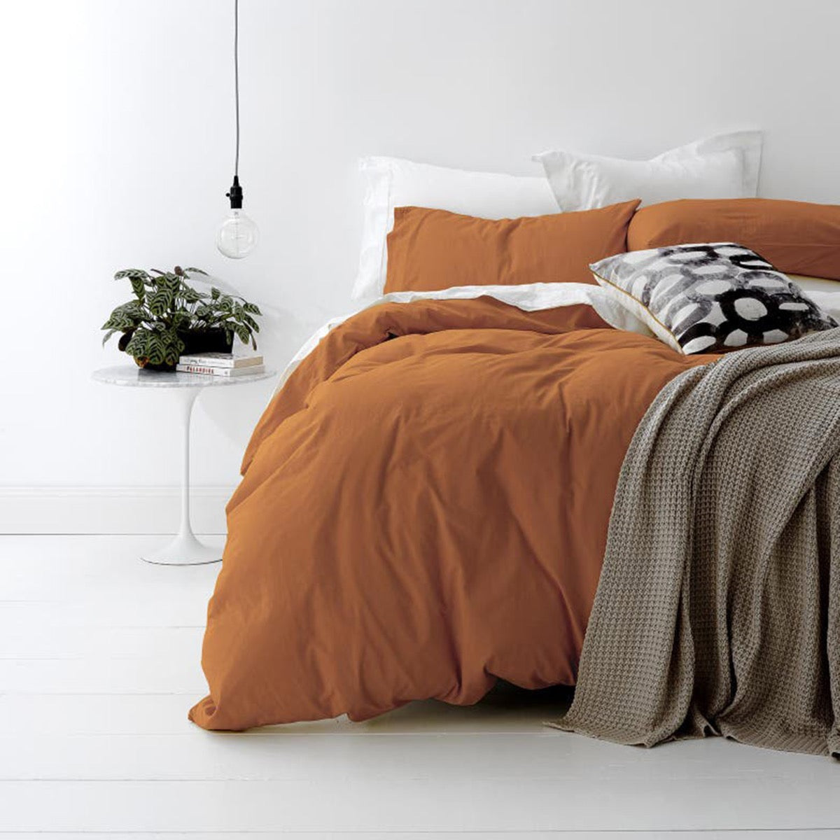 European Vintage Washed Cotton Quilt Cover Set AUBURN by Park Avenue - Luxury Bedding for Master Bedroom, Guest Room & Airbnb - Soft Breathable Duvet Cover with Button Closure