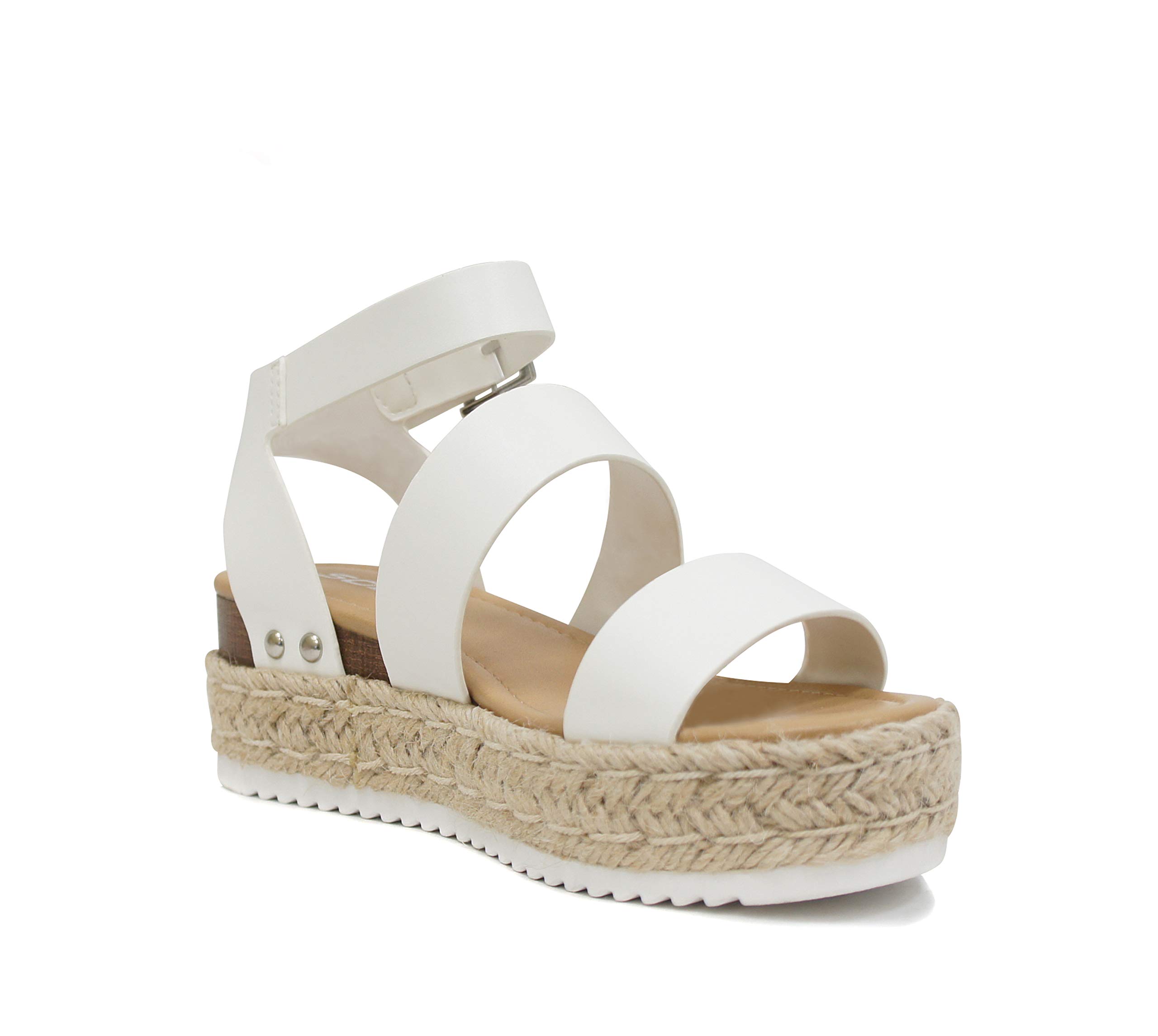 Soda Women's Open Toe Platform Sandals - Casual Clip-On Summer Shoes for Beach, Vacation & Everyday Wear