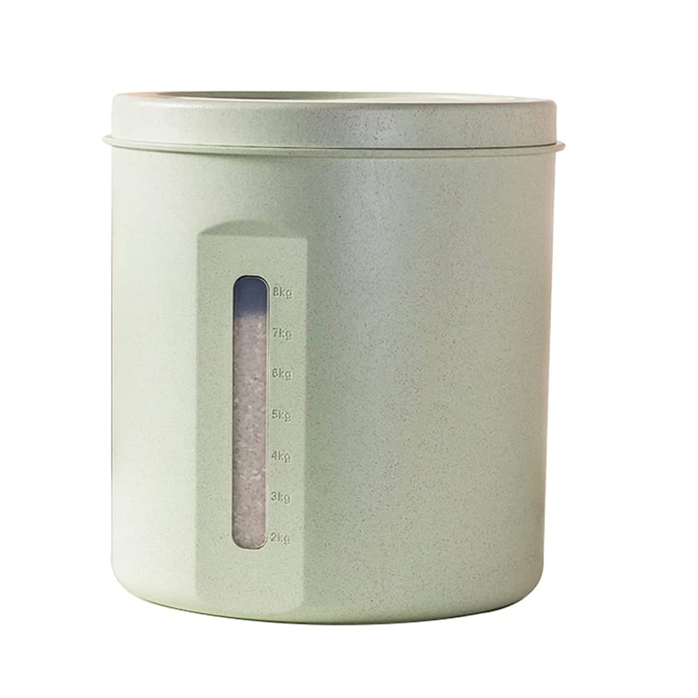 JJINPIXIU Airtight Rice Storage Container with Measuring Cup - Moisture-Proof Kitchen Grain Organizer for Rice, Flour & Dry Food - Perfect for Countertop, Pantry & Small Space Kitchen Organization