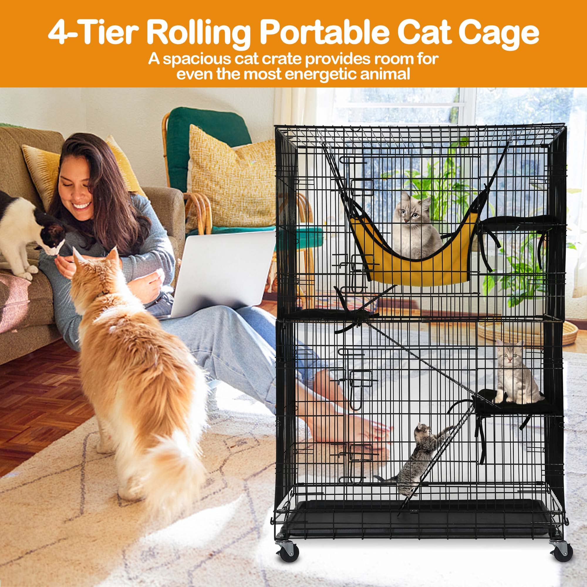 4-Tier Large Cat Cage 48