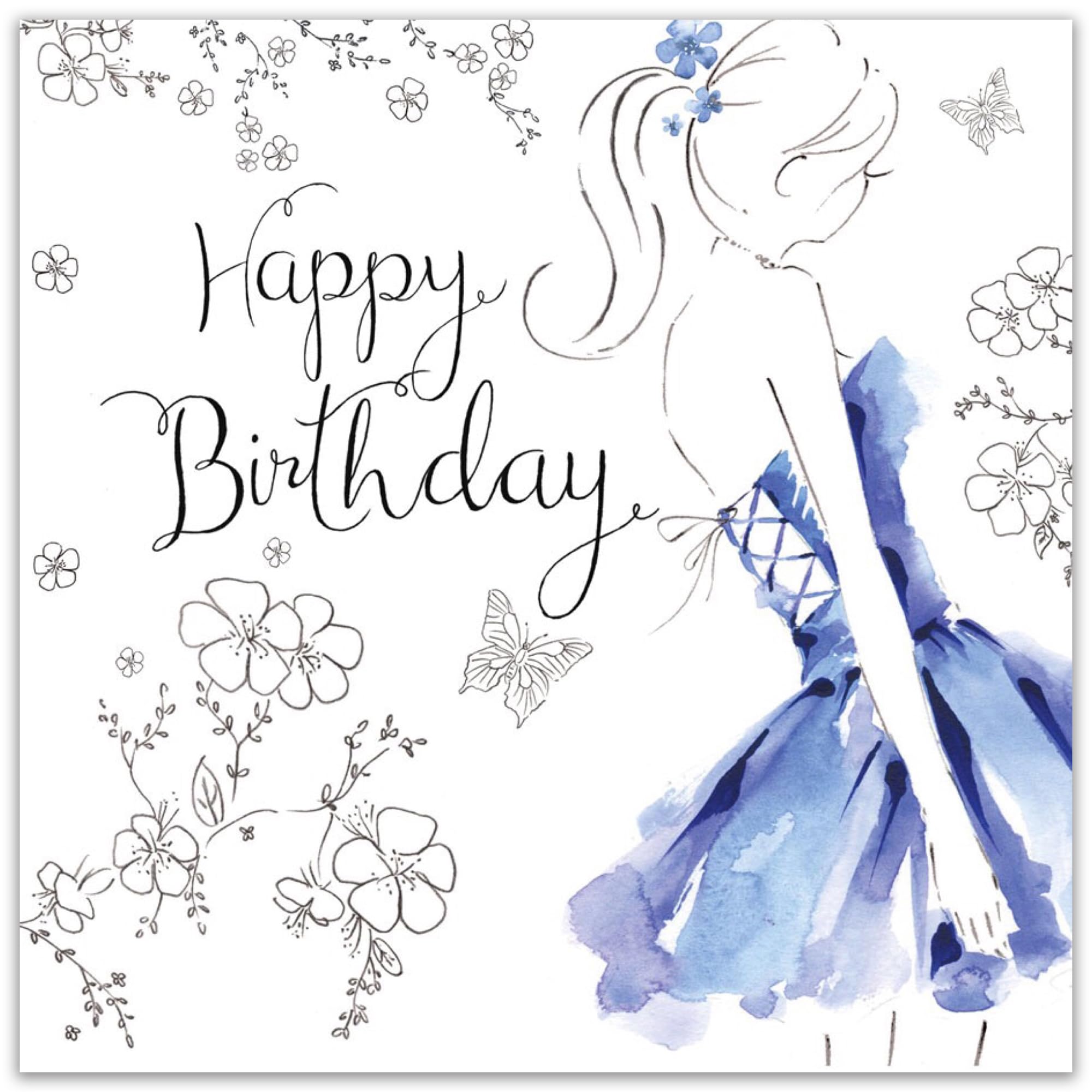 Twizler Happy Birthday Card for Women - Elegant Party Dress Design with Crystal Finish | Birthday Greeting Card for Daughter, Teen Girl, Young Lady | Perfect for Birthdays, Anniversaries & Special Occasions
