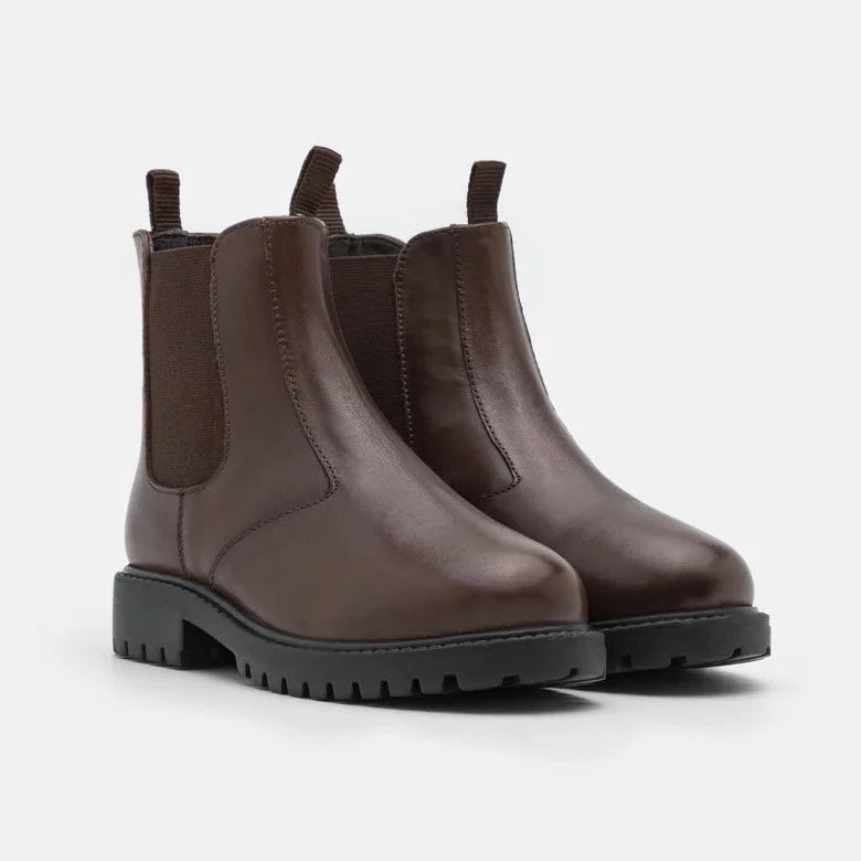 Bonton Brown Leather Boots for Men - Waterproof & Comfortable Ankle Boots for Hiking, Work, and Casual Wear