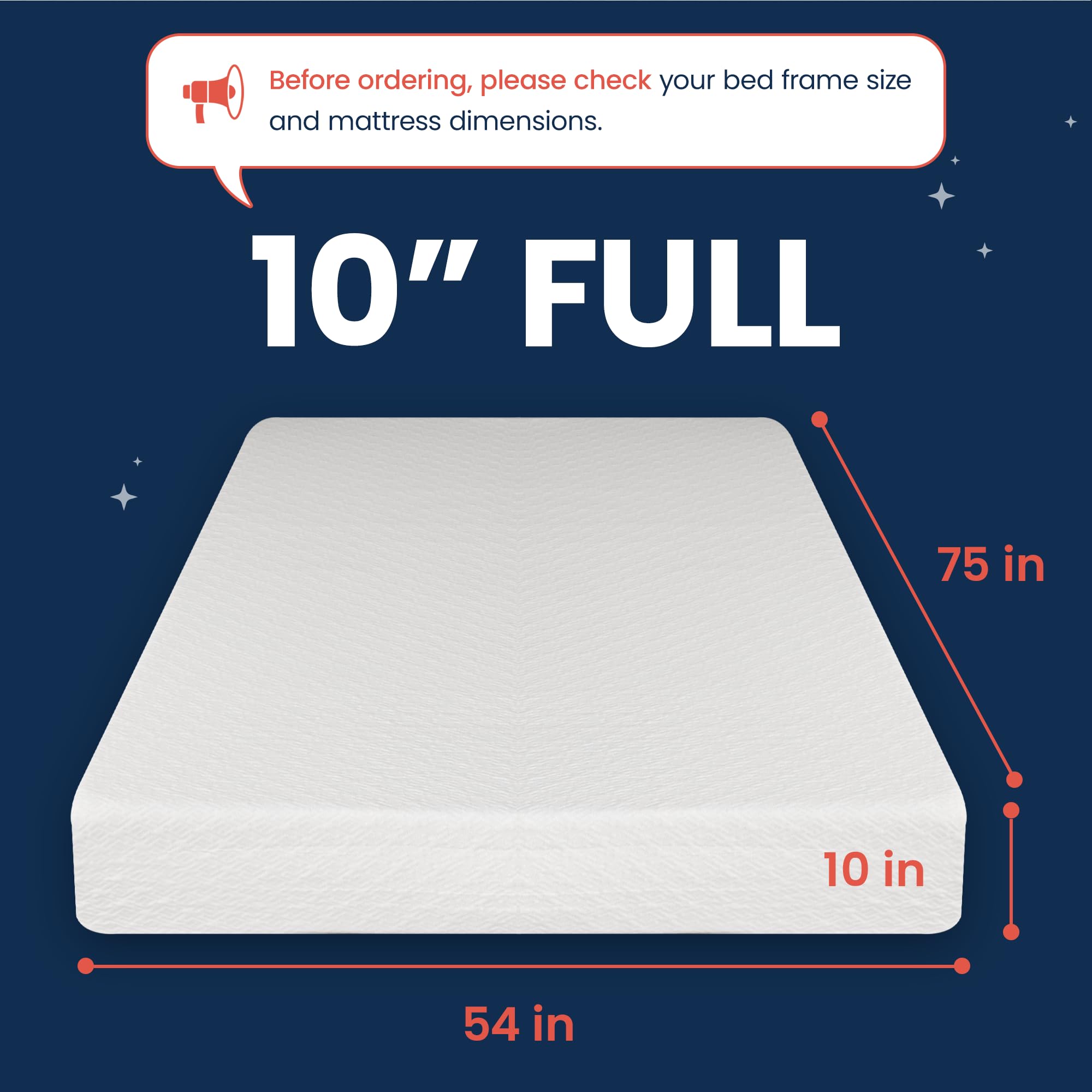 10 Inch Full Size Green Tea Cooling Gel Memory Foam Mattress - Medium Firm Support for Pressure Relief, CertiPUR-US Certified, Fiberglass-Free - Perfect for Kids & Adults, Bedroom, Guest Room & Dorm Use