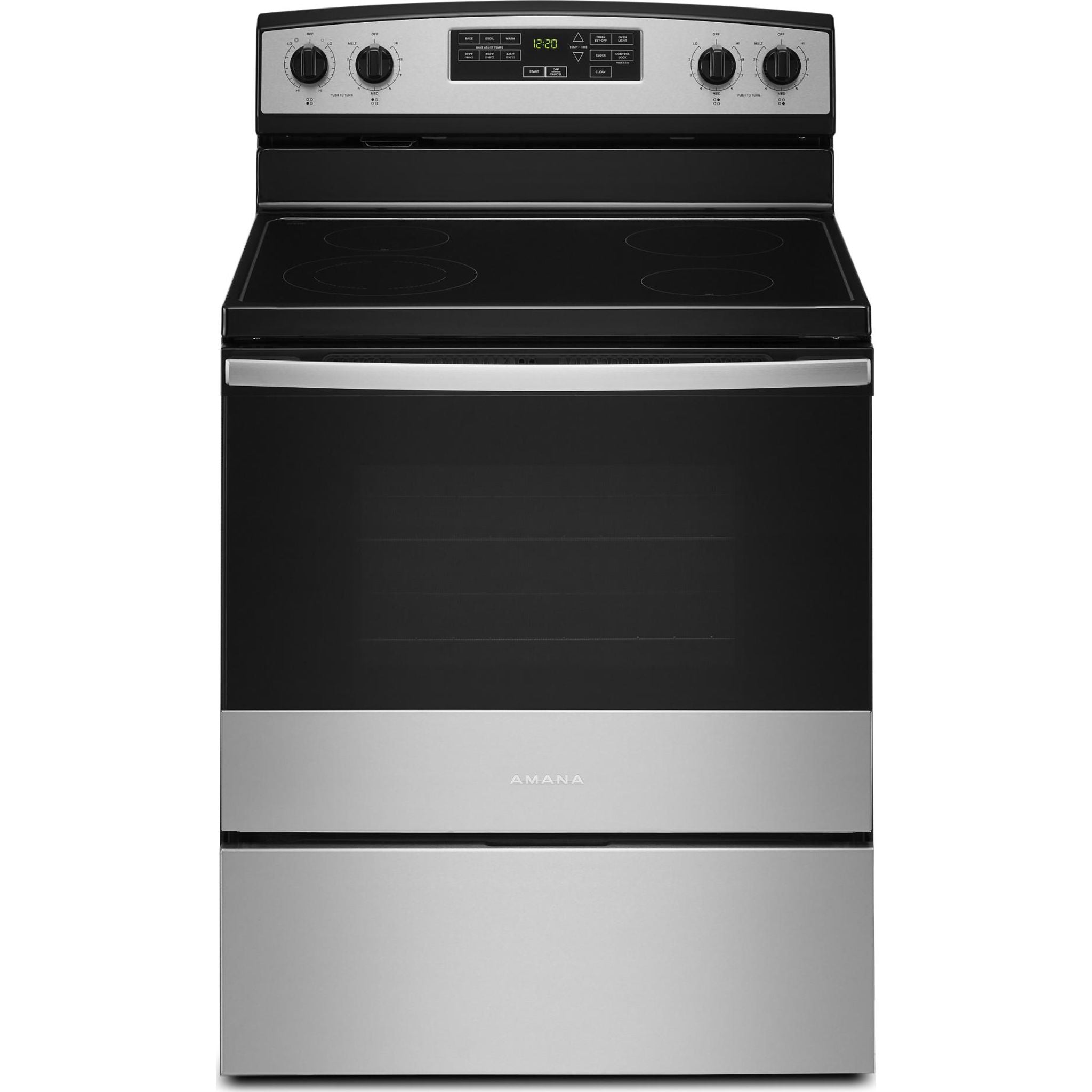 Amana YAER6603SMS 30-inch Electric Range with 5.3 cu. ft. Oven Capacity - Stainless Steel Finish - Perfect for Home Kitchens & Small Restaurants