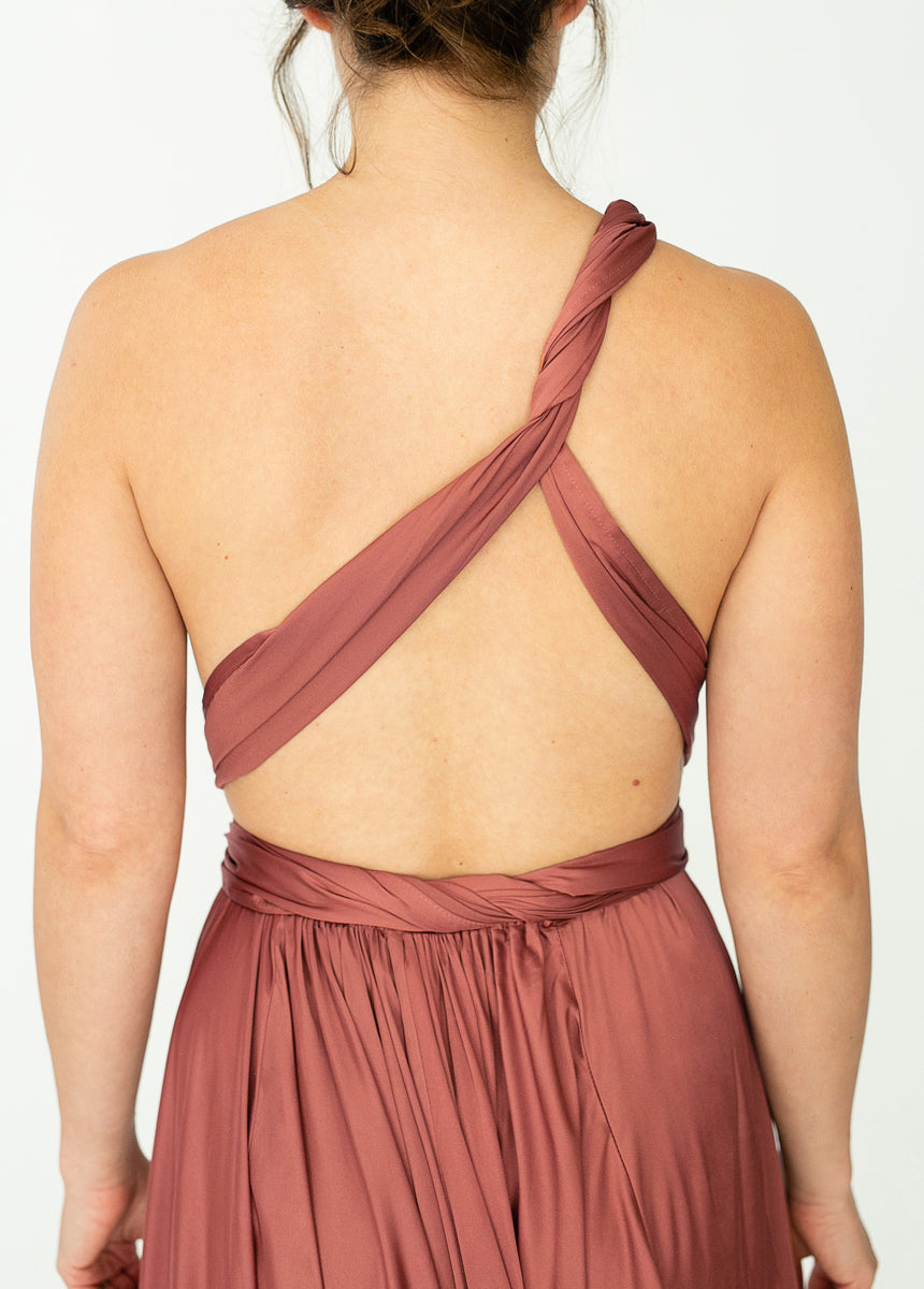 June Impact Dress in Cedarwood - Elegant Women's Summer Midi Dress for Casual Wear, Office & Date Nights | Breathable & Comfortable Fabric