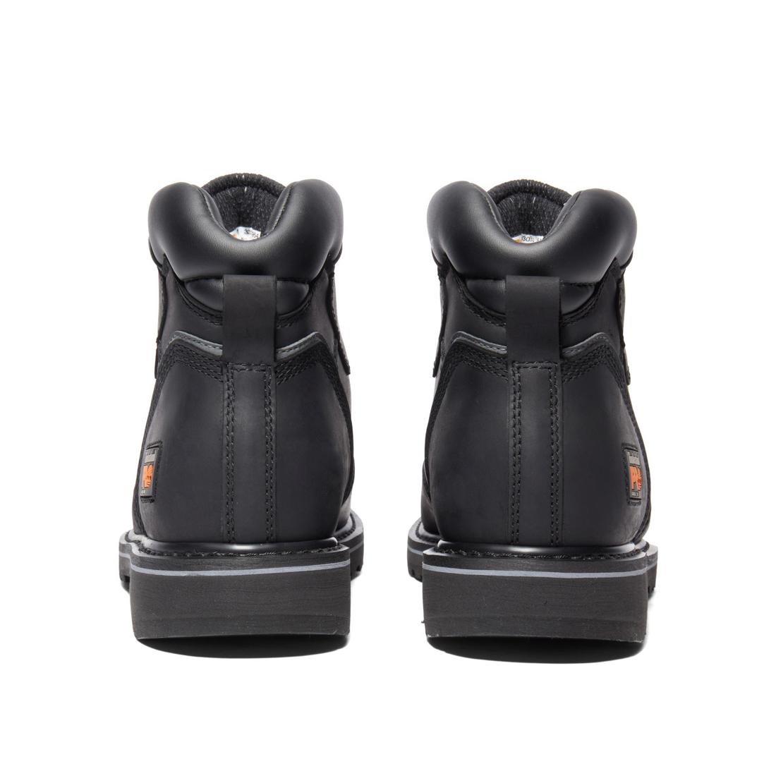 Pit Boss 6 Inch Steel Toe Work Boots for Men - Black Safety Shoes with Slip Resistant & Electrical Hazard Protection - Ideal for Construction, Warehouse & Outdoor Work