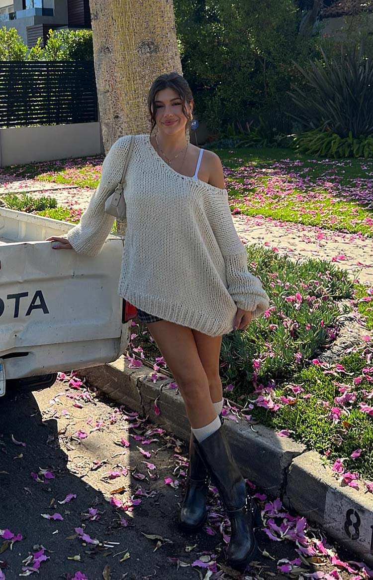 Delvey Cream Chunky Knit Sweater for Women - Soft Oversized Cable Knit Pullover - Cozy Winter Sweater for Casual Outfits & Cold Weather