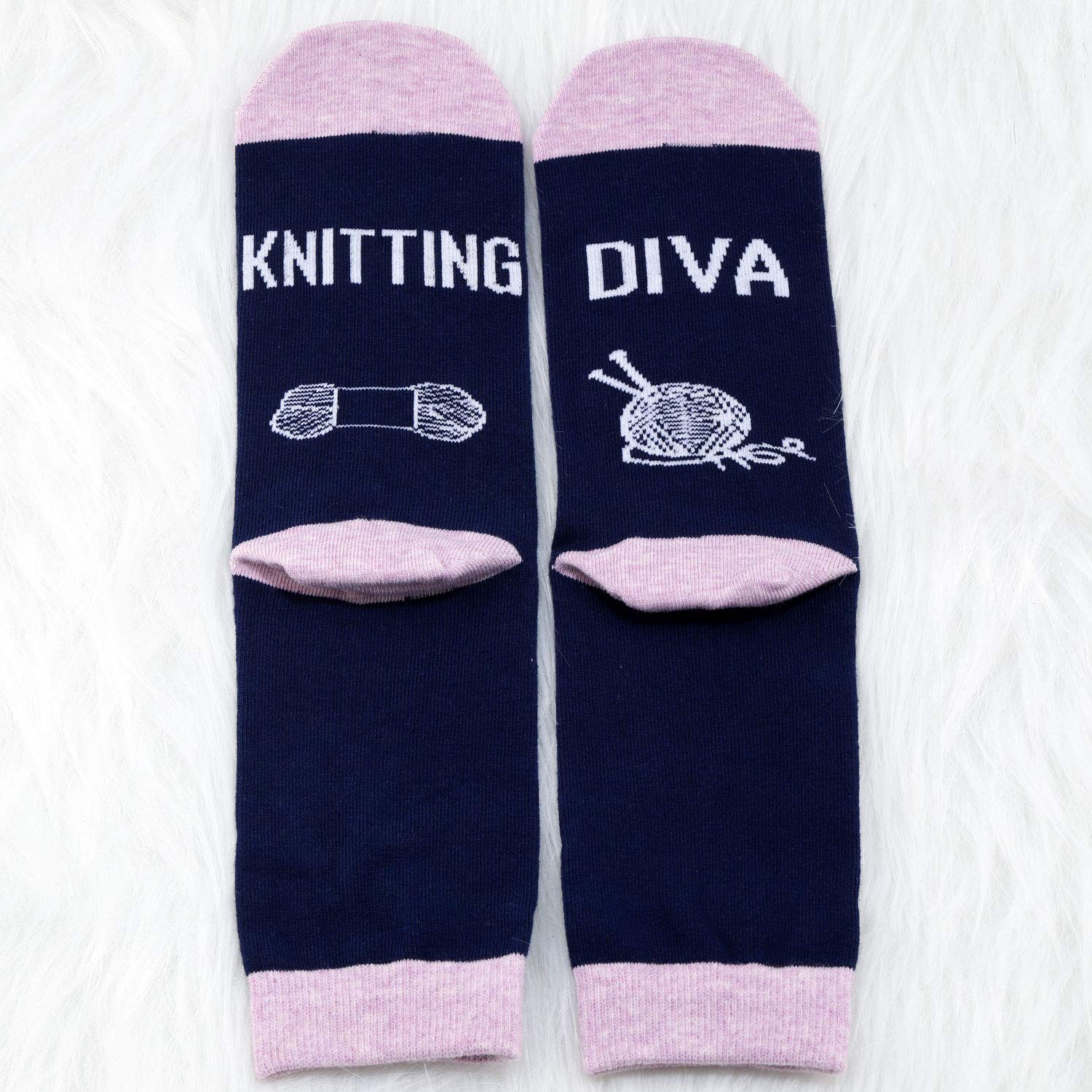 MBMSO 2 Pairs Knitting Lovers Socks - Perfect Gift for Knitters & Crocheters - Cozy Handmade Socks for Crafters - Ideal for Knitting Enthusiasts & Crochet Lovers - Great for Relaxing at Home or Crafting Sessions