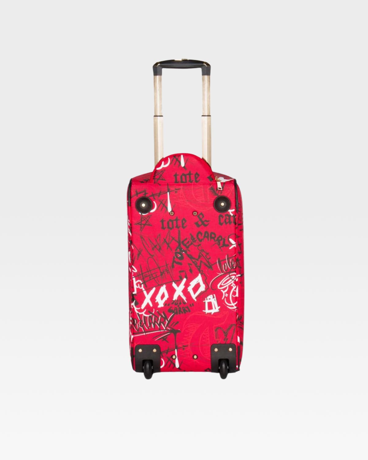 Red Graffiti Rolling Duffle Bag - Large Capacity Travel Luggage for Gym, Sports, Weekend Trips & Outdoor Adventures
