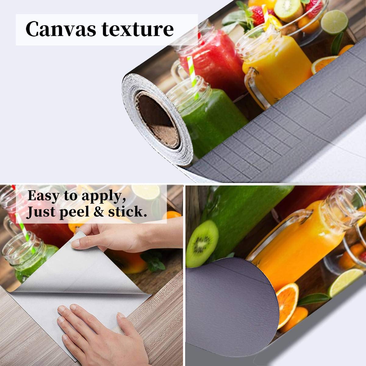 3D Self-Adhesive Wallpaper - Healthy Fruit & Vegetable Smoothie Design with Oranges - Peel and Stick Wall Mural for Bedroom, Living Room, Dorm Decor - Easy DIY Ceiling & Wardrobe Stickers - Perfect for Home, Office, and Cafe Wall Decoration