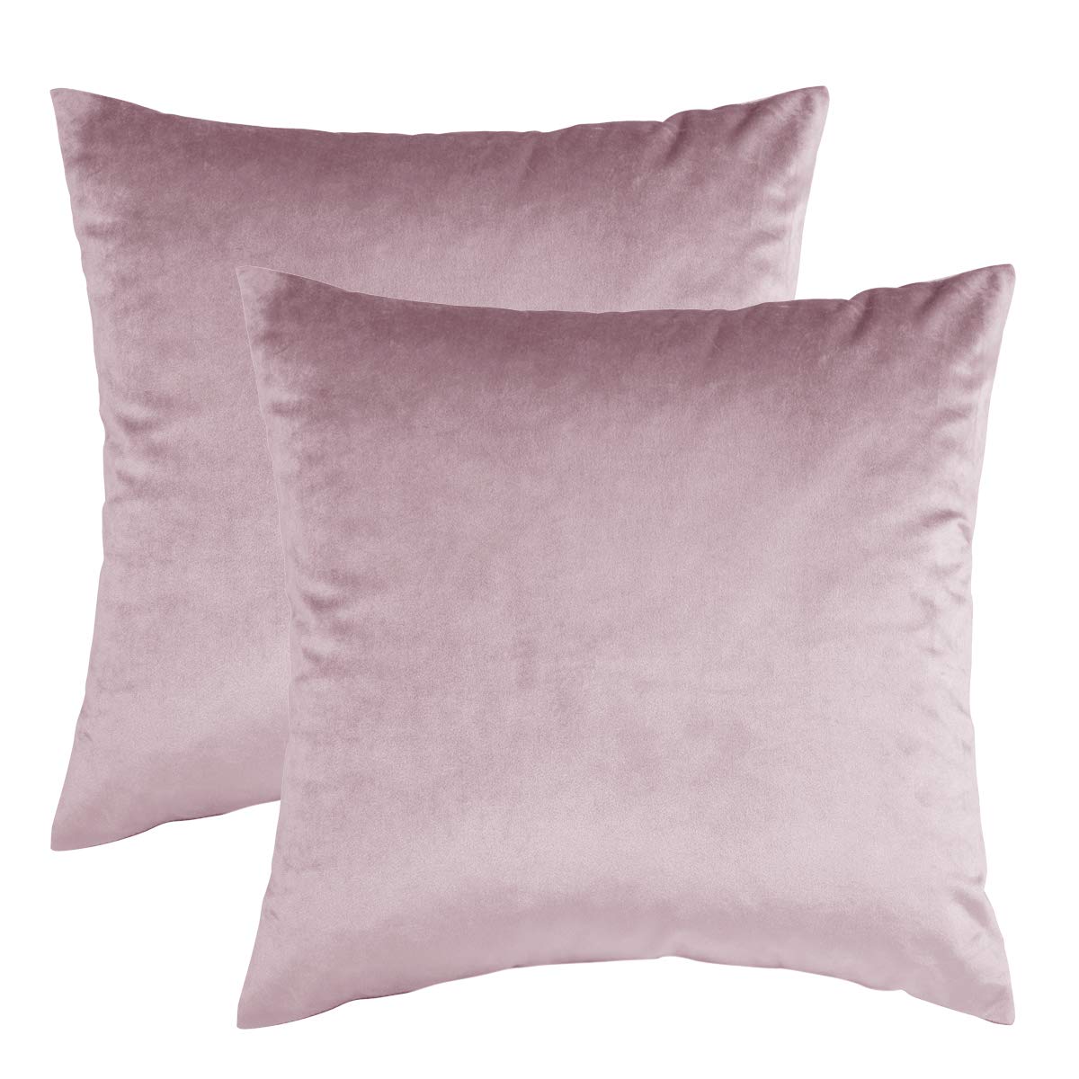 GIGIZAZA 16x16 Decorative Throw Pillow Covers Set of 2 - Soft Velvet Square Couch Pillows in Sweet Lilac, Boho Style Home Decor for Living Room, Bedroom & Sofa