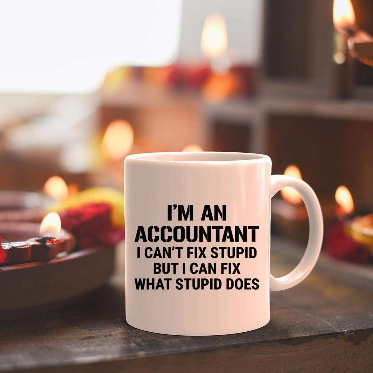 Funny Accountant Coffee Mug - 'Can't Fix Stupid' Sarcastic Gift for Accountants - Perfect for Office, Birthday & Coworker Gifts - Great for Coffee, Tea & Workplace Humor