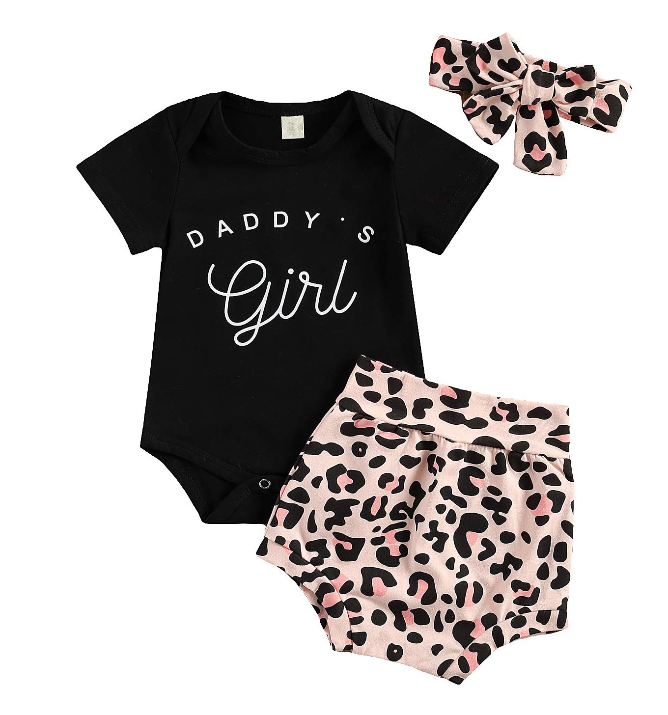 ZAXARRA Newborn Baby Girl Outfits - Mama is My Bestie Romper & Shorts with Headband 3-Piece Set | Cute Summer Outfits for Girls, Photo Shoots & Family Gatherings