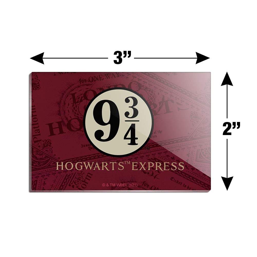Harry Potter Hogwarts Express Train Ticket Acrylic Fridge Magnet - Collectible Souvenir for Potterheads, Perfect for Refrigerator, Lockers & Office Decor