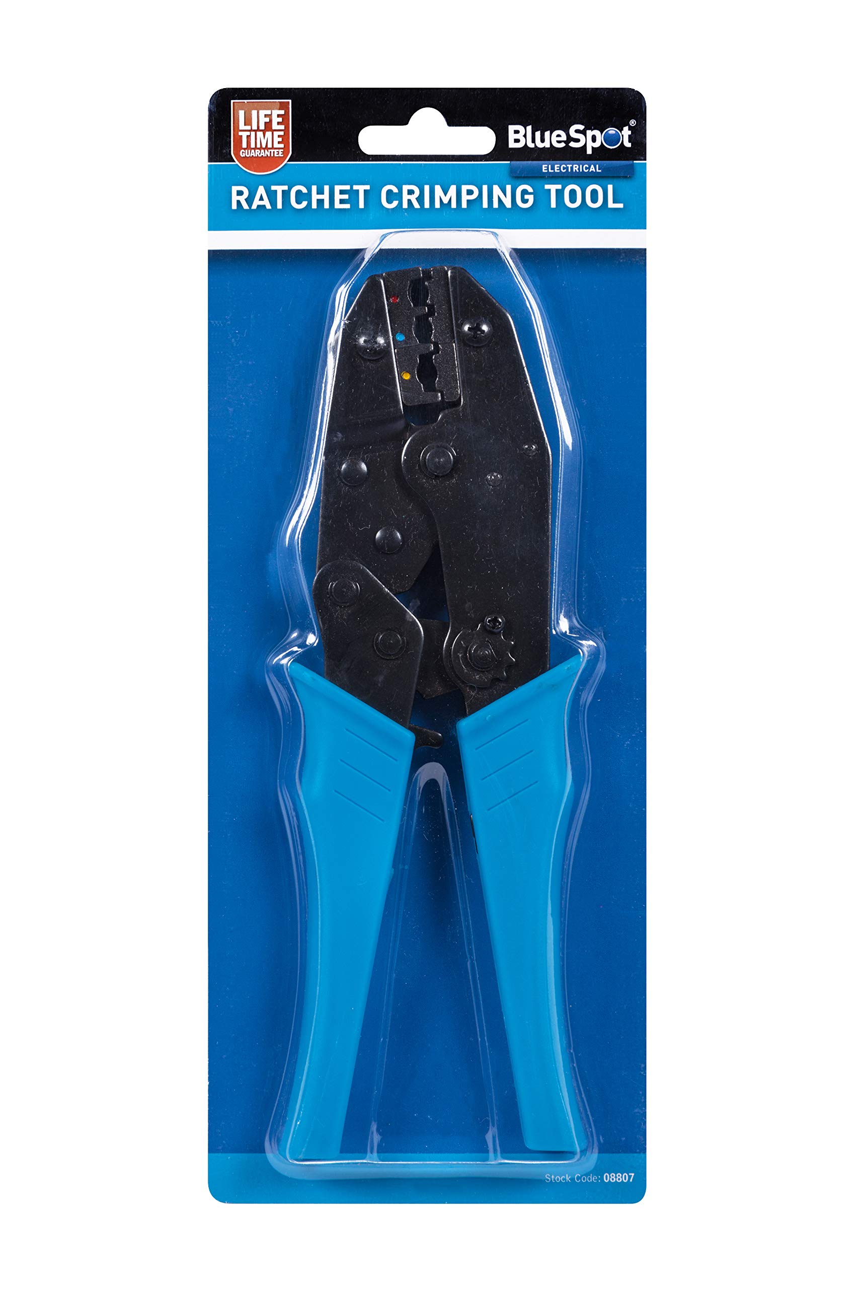 BlueSpot Tools 8807 Professional Ratchet Crimping Tool for Electrical Wiring - Perfect for DIY Projects, Automotive Repairs and Industrial Applications