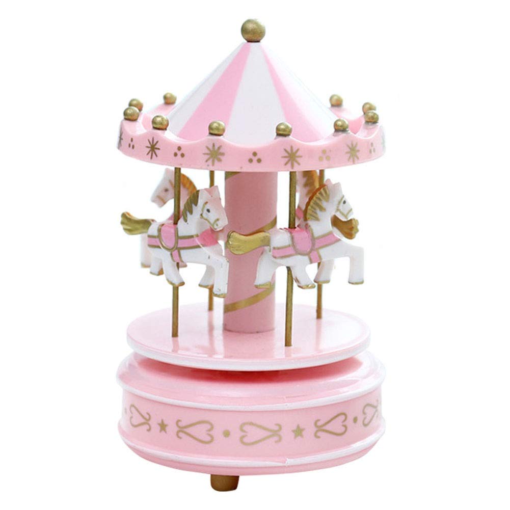 Vintage Wooden Carousel Horse Music Box - Romantic Handcrafted Musical Toy Gift for Birthdays, Anniversaries & Home Decor (Color 9) | Perfect for Nursery, Wedding Centerpieces and Collectible Displays