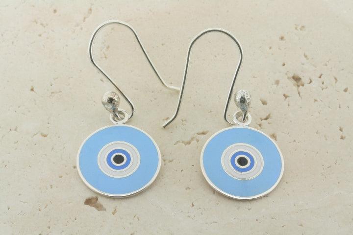 Blue Circle Eye Drop Earrings - Dainty Hypoallergenic Stud Earrings for Women - Perfect for Everyday Wear, Parties & Gifts
