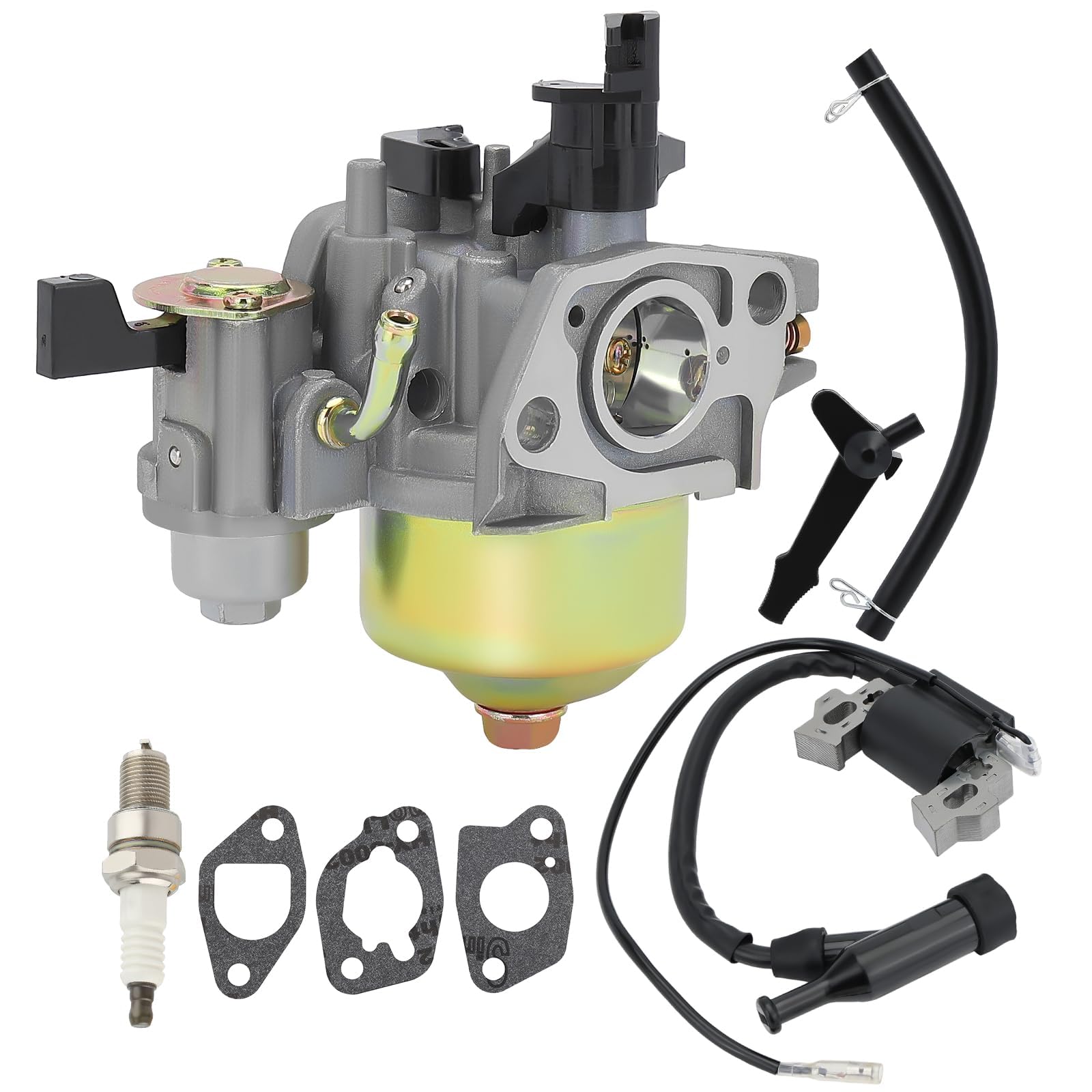 212cc Carburetor & Ignition Coil Kit for Predator 212cc R210 6.5HP-7HP OHV Engine - Compatible with Harbor Freight 68121/69727/69730, Go Kart, Honda GX160 5.5HP & GX200 6.5HP Engines - Perfect for Engine Repair, Performance Upgrade & Racing Applications