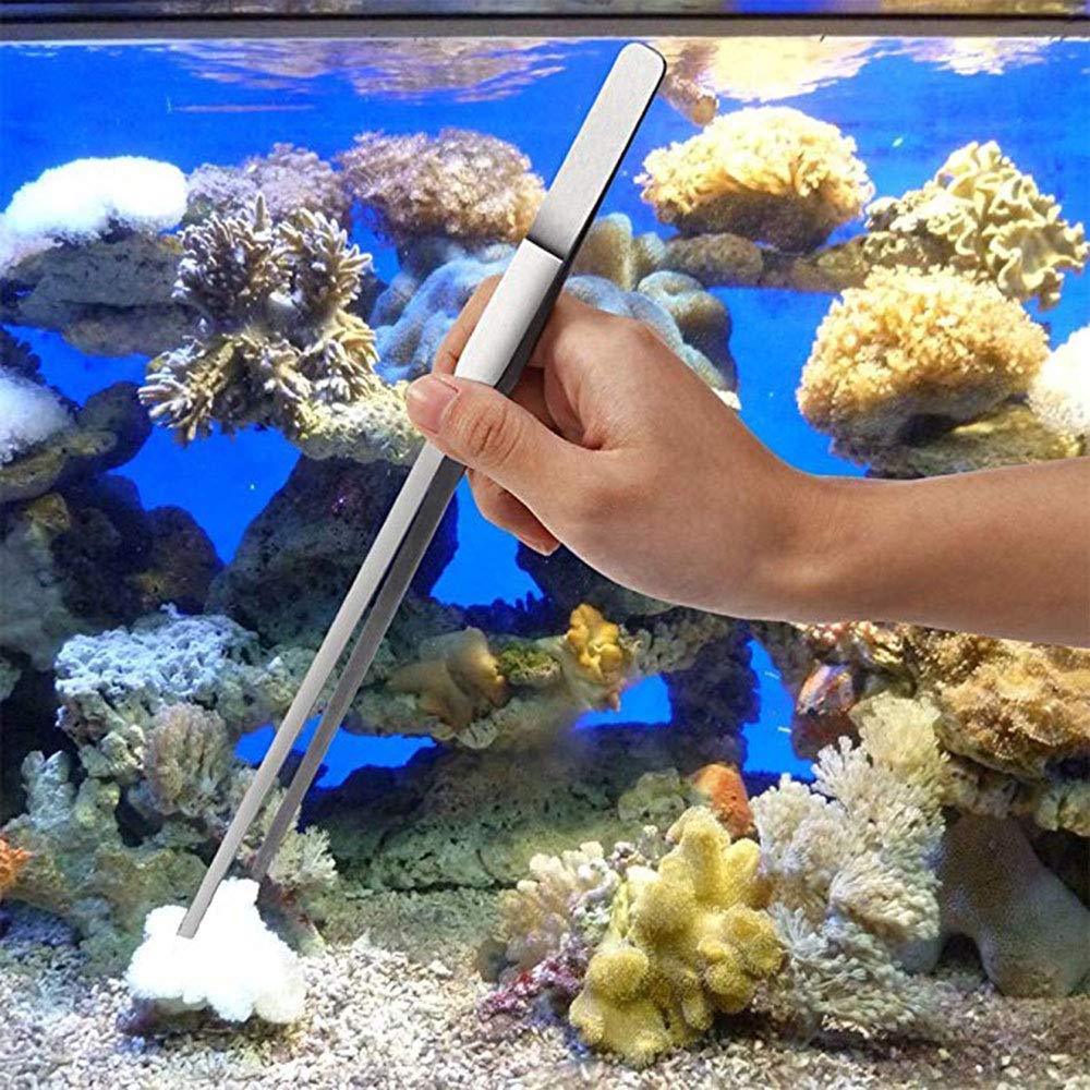 **Signstek 5-in-1 Stainless Steel Aquarium Tool Set – Long Tweezers, Scissors & Spatula for Fish Tank Cleaning, Aquatic Plants, Reptiles & Invertebrates | Perfect for Aquascaping, Terrariums & Pet Care**