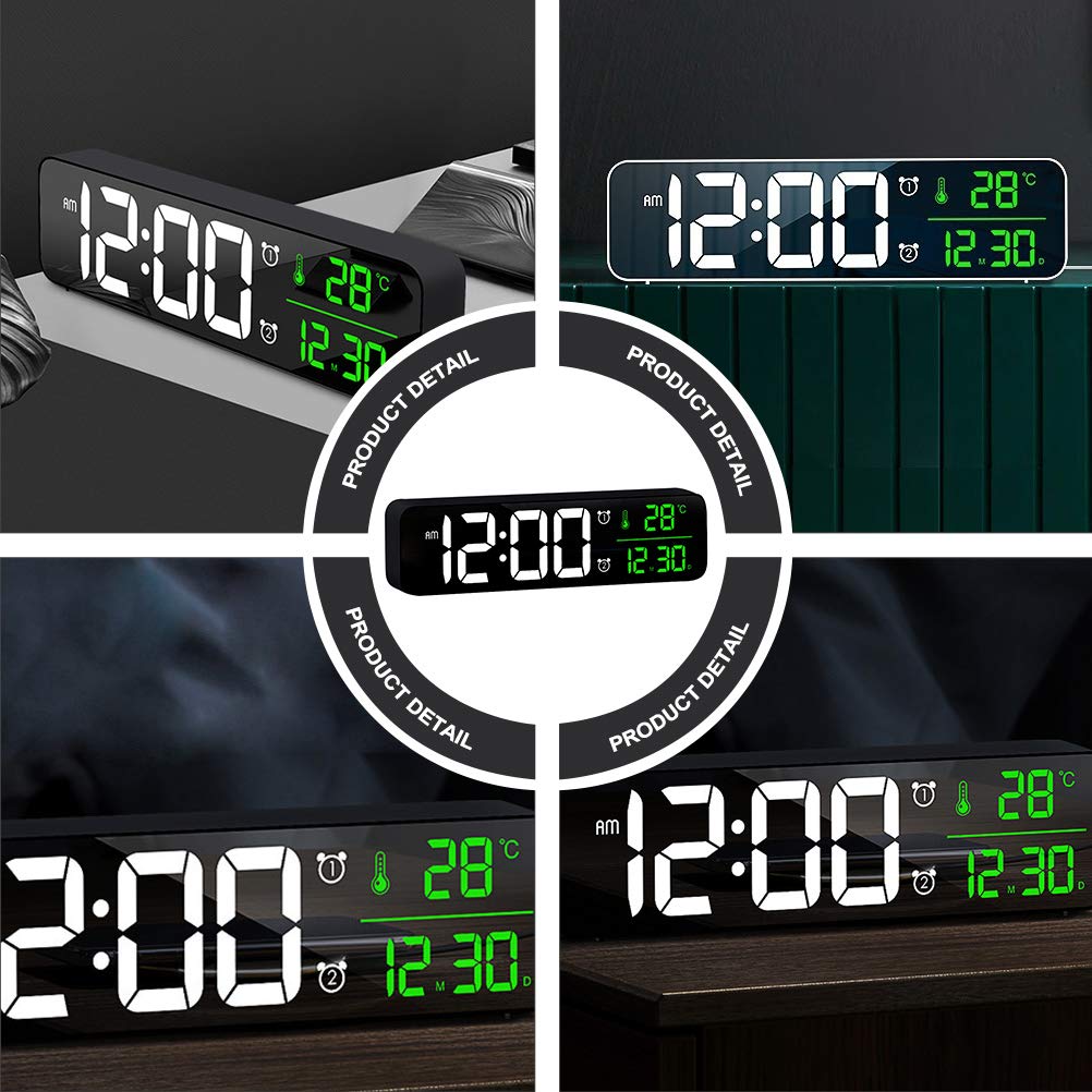 ARTIBETTER Digital LED Alarm Clock with Night Light, Luminous Projection & Beeping - Plug-in Bedside Clock for Students, Kids, Adults - Perfect for Bedrooms, Dorm Rooms & Home Decor