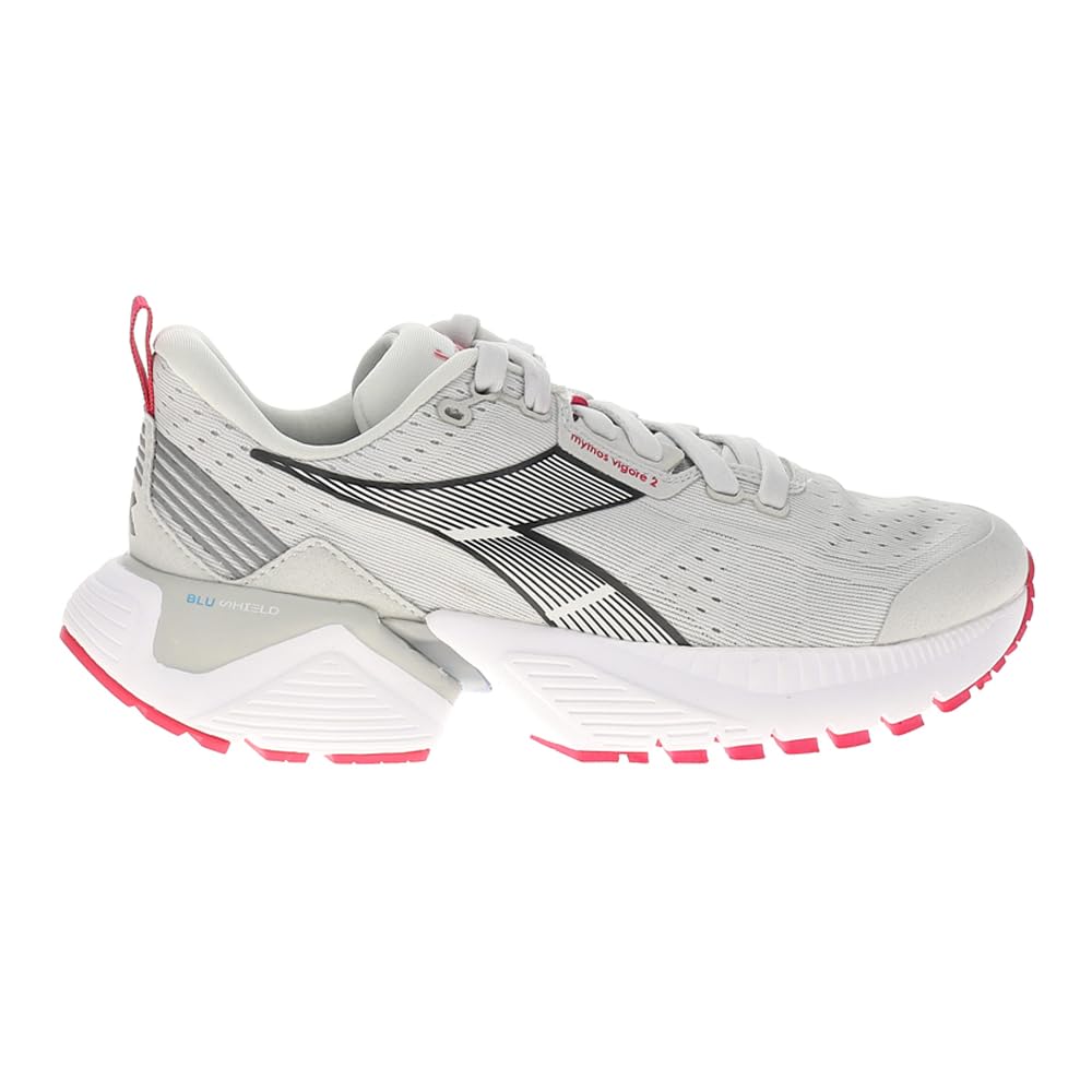 Diadora Women's Mythos Blushield Vigore 2 Running Shoes - Lightweight Cushioned Sneakers for Women - Grey - Perfect for Jogging, Gym Workouts & Daily Walking