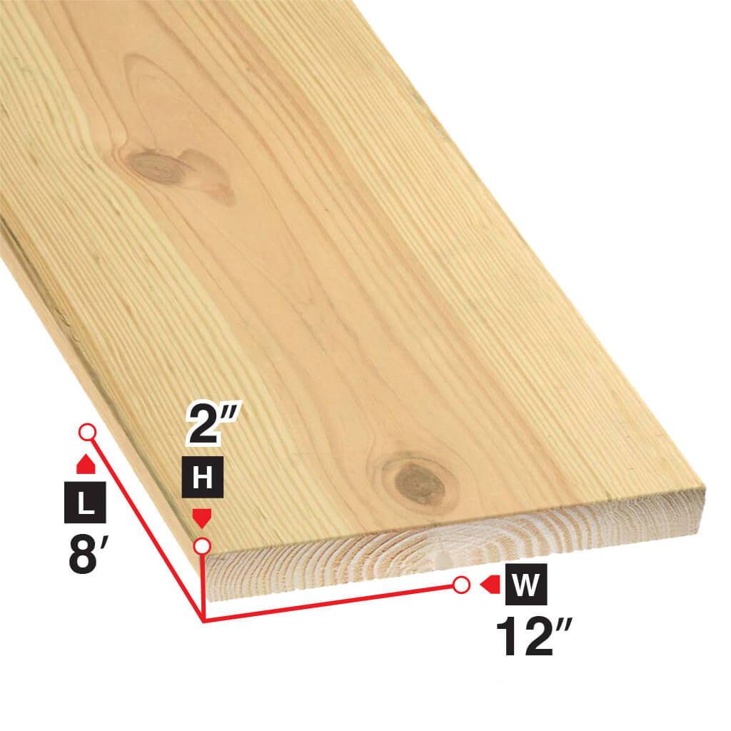 2 in. x 12 in. x 8 ft. Premium Spruce Lumber - Kiln-Dried, Untreated - Perfect for DIY Projects, Furniture Making, and Home Renovations