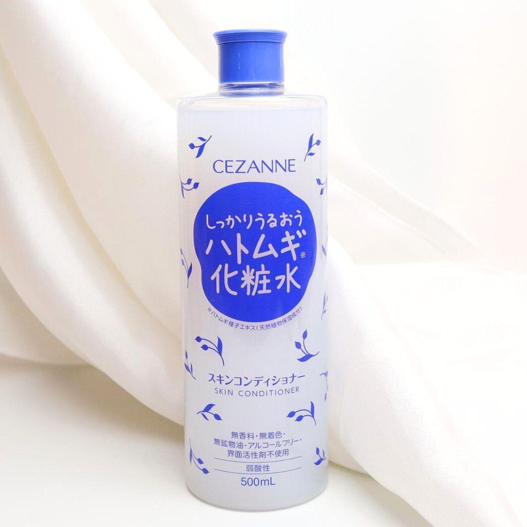 Cezanne Hatomugi Skin Conditioner - Hydrating Adlay Lotion 500ml for Face & Body - Japanese Moisturizing Toner for Dry & Sensitive Skin - Perfect for Daily Skincare Routine & Travel