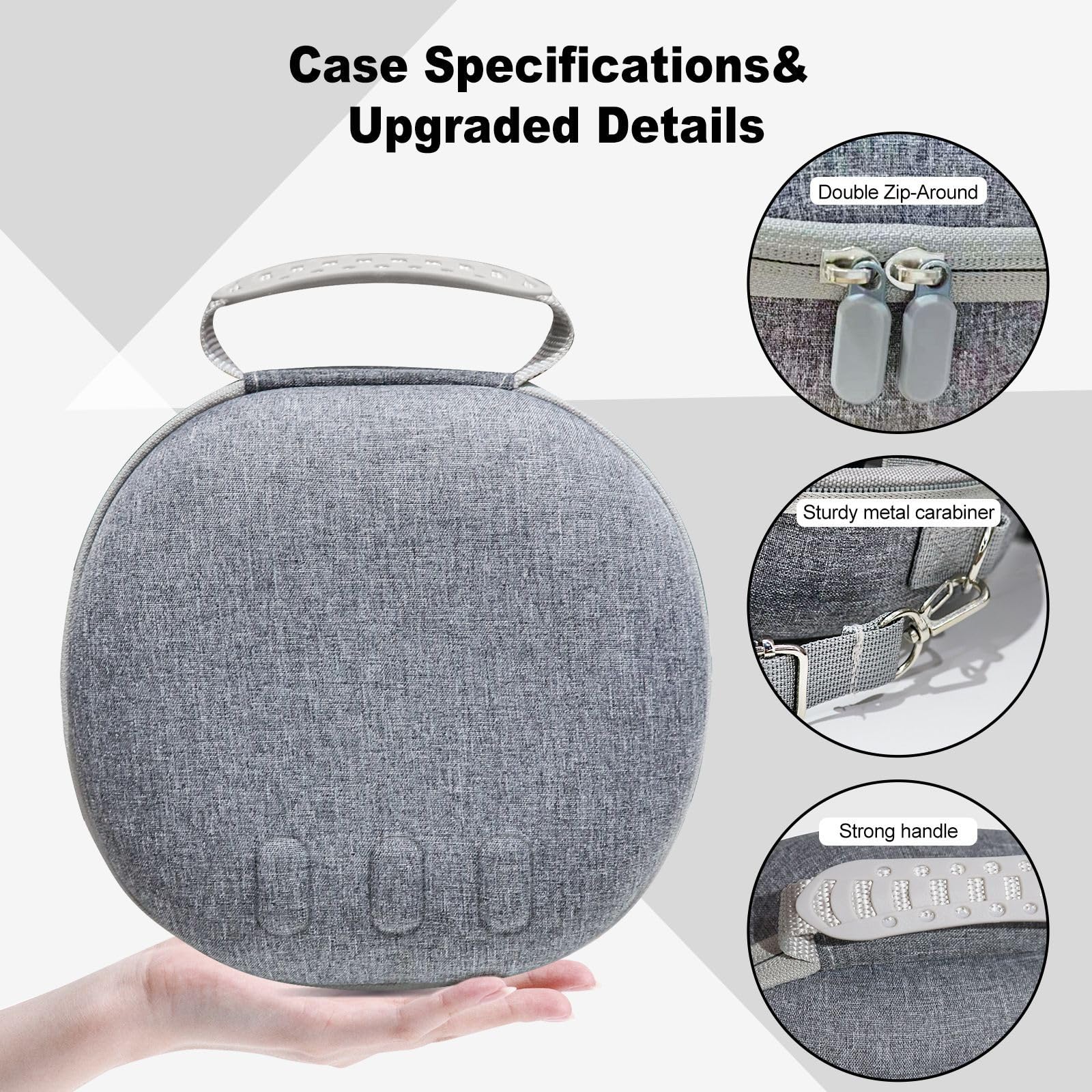 PALUMMA Hard Carrying Case for Oculus Quest 3 - VR Headset Accessories Travel Bag Compatible with Touch Controllers & Accessories - Perfect for Travel, Home Storage & VR Gaming (Gray)