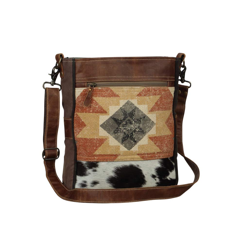 Women's Enchanting Shoulder Bag - Aztec Print Canvas with Fur Trim - Stylish Boho Crossbody Purse for Everyday Use, Travel & Casual Outings