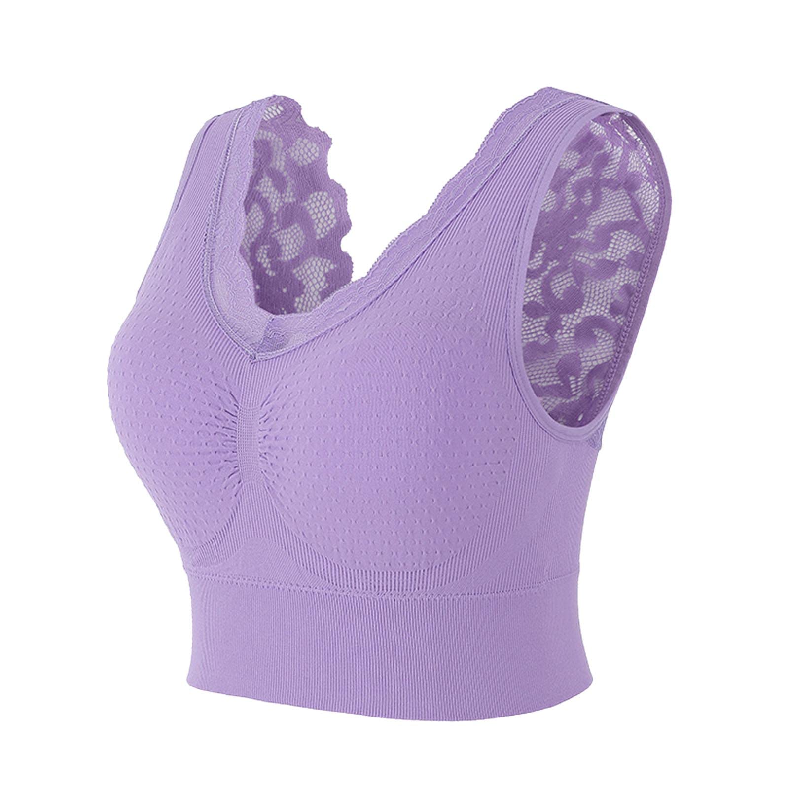 Plus Size Women's Sports Bras - French Lace Back, Sexy & Supportive Workout Bra for Yoga, Running & Gym