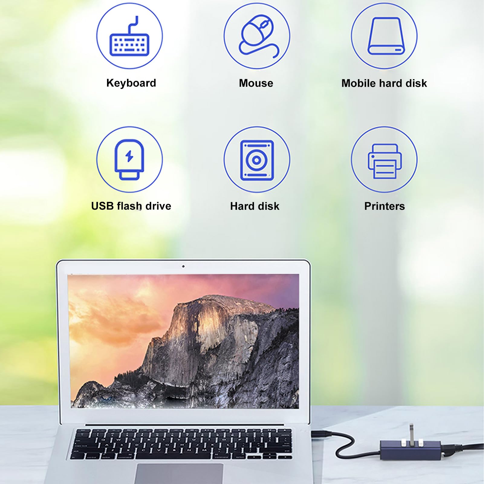 7-in-1 USB C Hub with 4 USB 3.0 Ports, Gigabit Ethernet Adapter, 5Gbps Data Transfer - Aluminum Alloy Multi-Port Dongle for MacBook Pro/Air, Dell XPS, HP, Lenovo, Nintendo Switch - Perfect for Home Office, Gaming & Travel