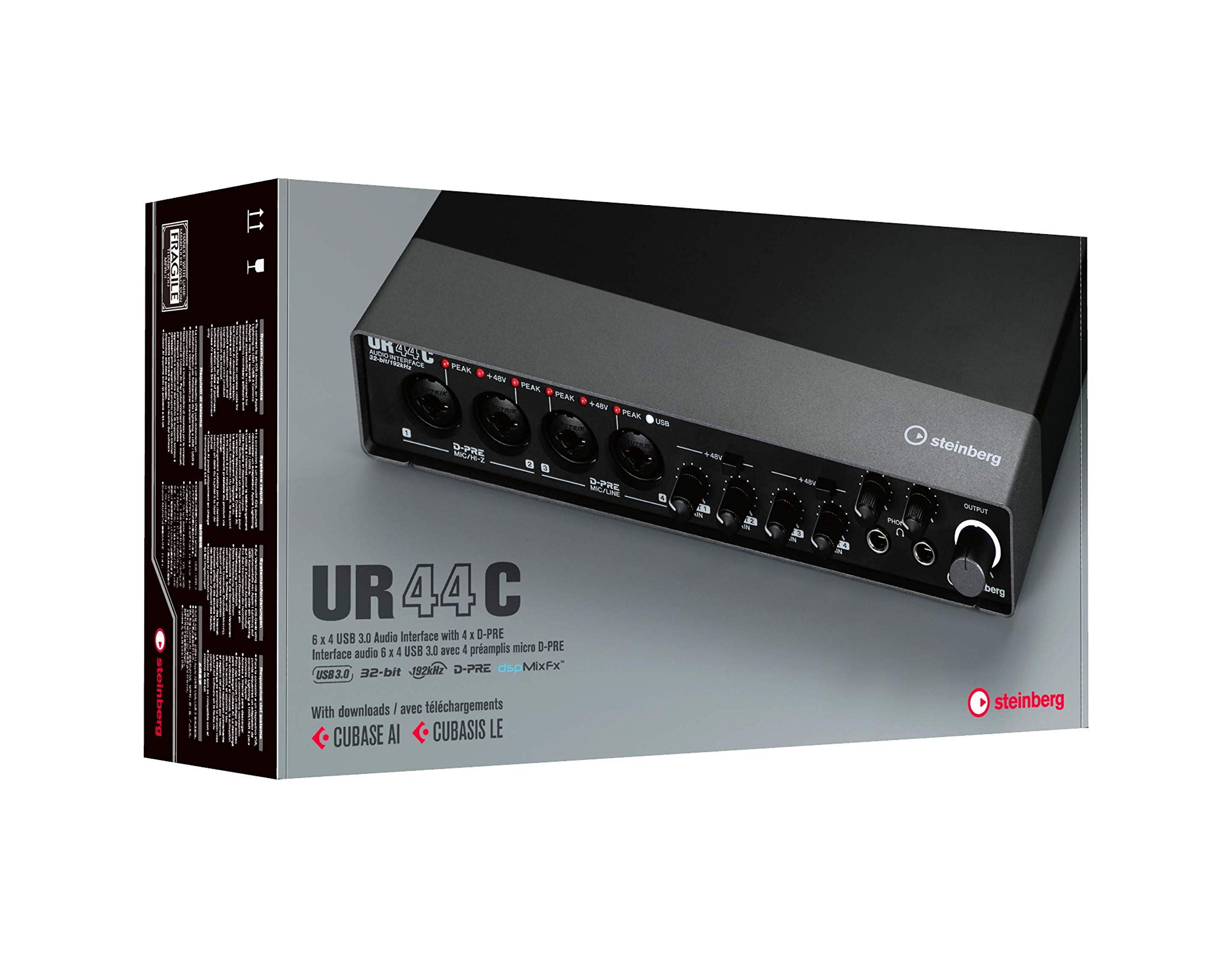 Steinberg UR44C 6x4 USB 3.0 Audio Interface with Cubase AI & Cubasis LE - Professional Studio Recording, Podcasting & Music Production for Home & Mobile Use