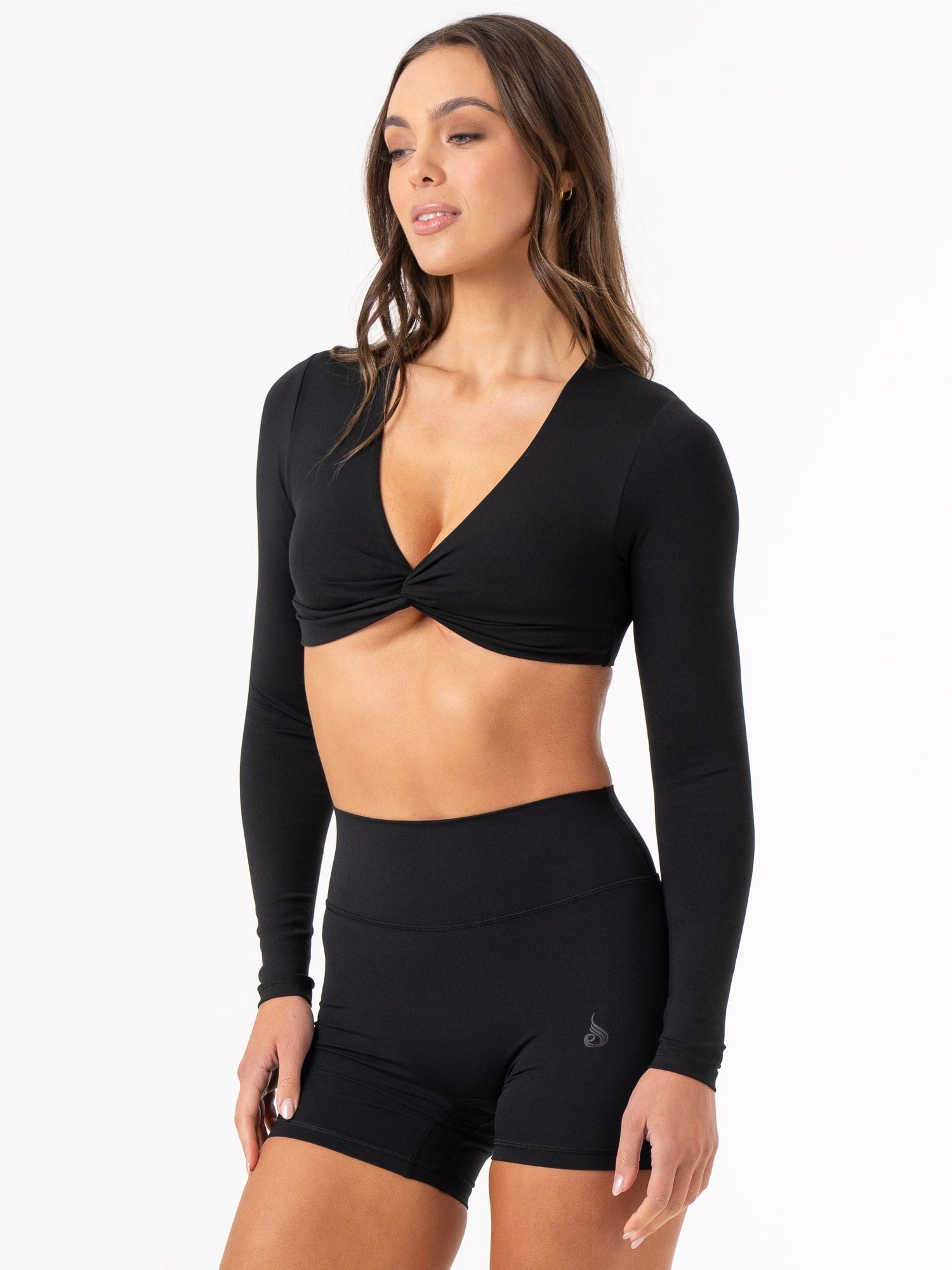 NKD Knot Long Sleeve Top for Women - Black Elegant Blouse | Perfect for Office, Date Night & Casual Outfits