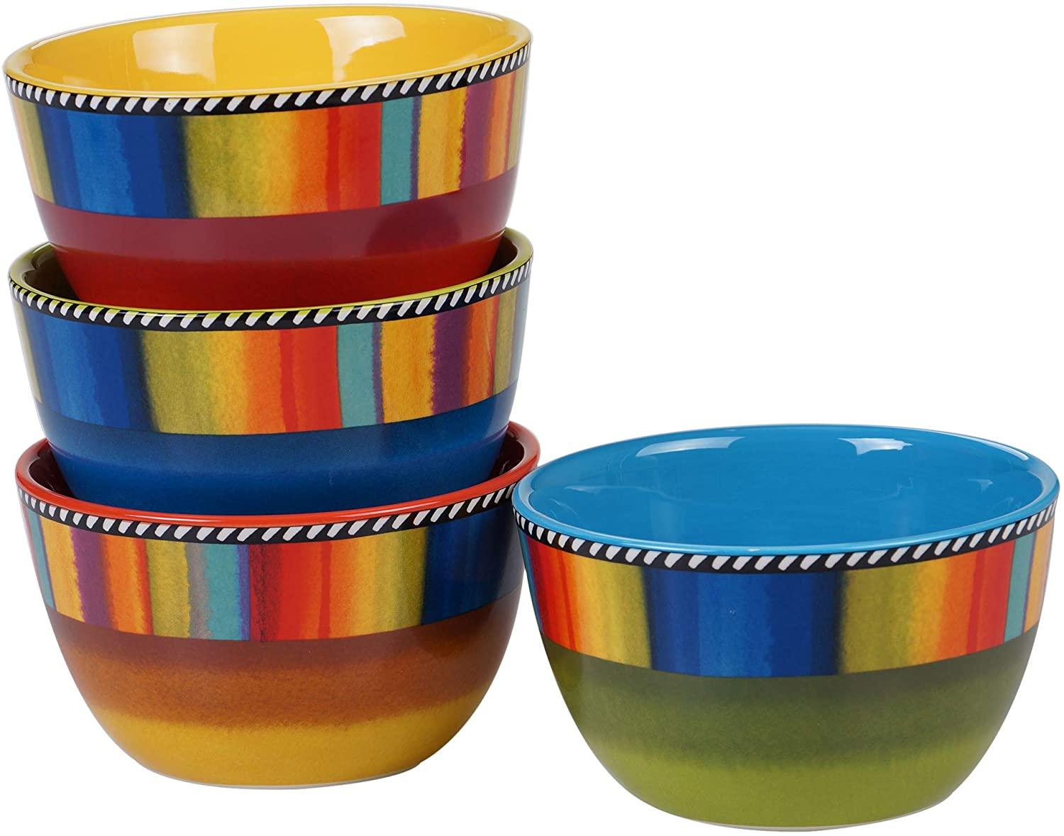 Senora Splash Southwest Bowls Collection - Handmade Ceramic Serving Bowls for Tacos, Salads & Nachos - Perfect for Southwestern Dining & Entertaining