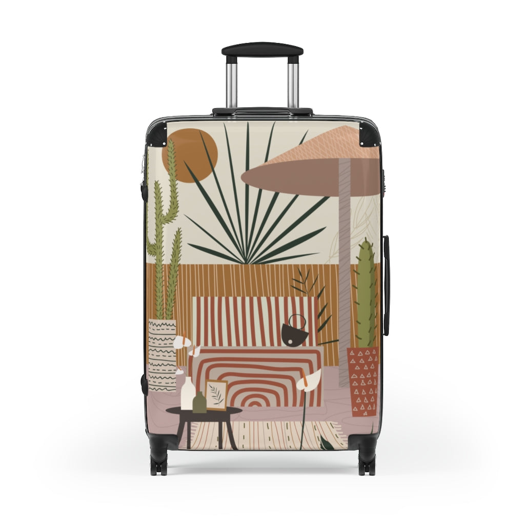 Modern Cabin Suitcase with Stylish Patio Print - Perfect for Travel, Vacation & Outdoor Adventures