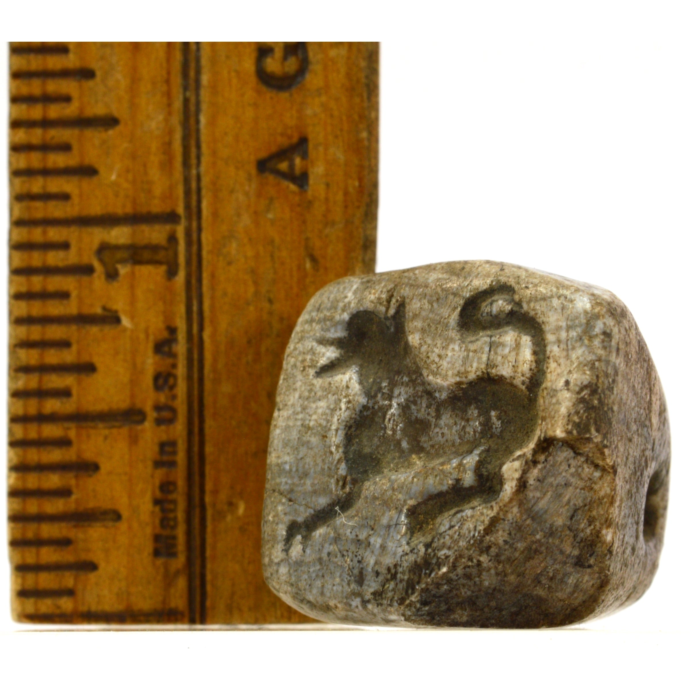 Ancient Near East Steatite Conoid Seal Stamp - Authentic Tel Megiddo Artifact with Dog/Cat/Hyena Animal Carving | Perfect for Archaeology Collectors, History Enthusiasts & Ancient Artifact Displays