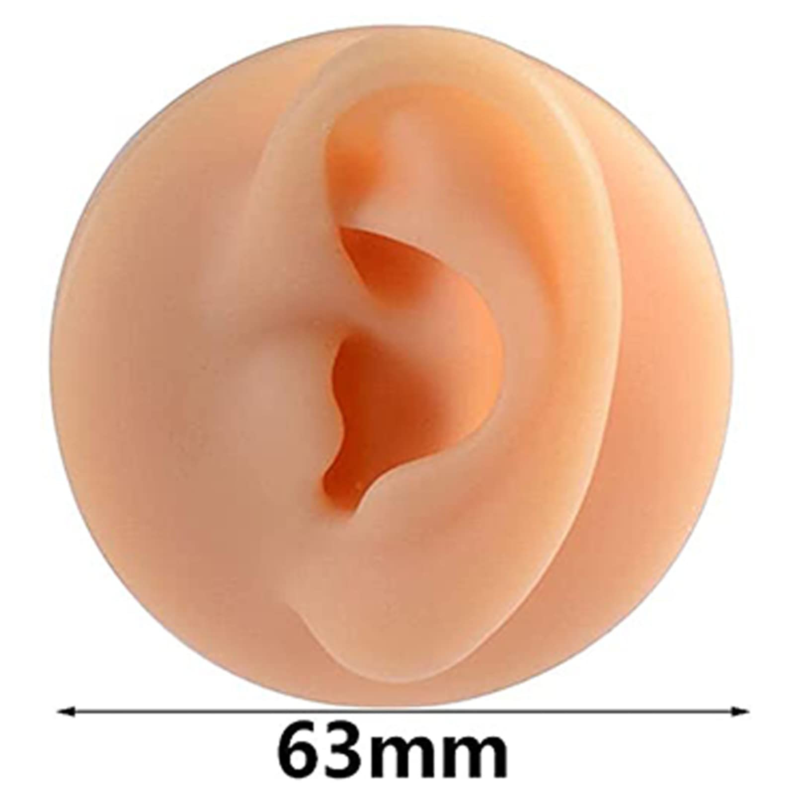 1 Pc Reusable Silicone Ear Model for Acupuncture Training, Earring Display & Headset Props - Right Ear (Perfect for Medical Practice, Jewelry Showcase & Audio Equipment Demo)