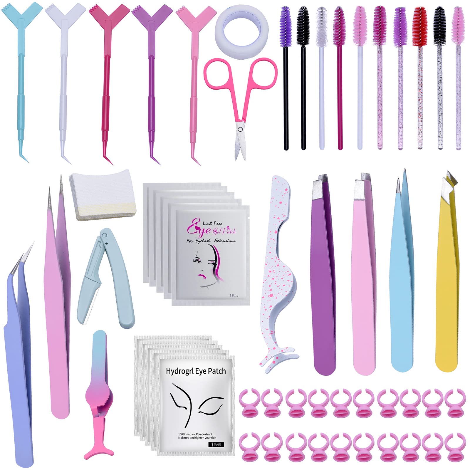 Premium Stainless Steel Tweezers Set for Women - Facial Hair, Eyebrow & Eyelash Extension Kit (76-Piece) - Perfect for Salon, Spa, Home Grooming & Makeup Application