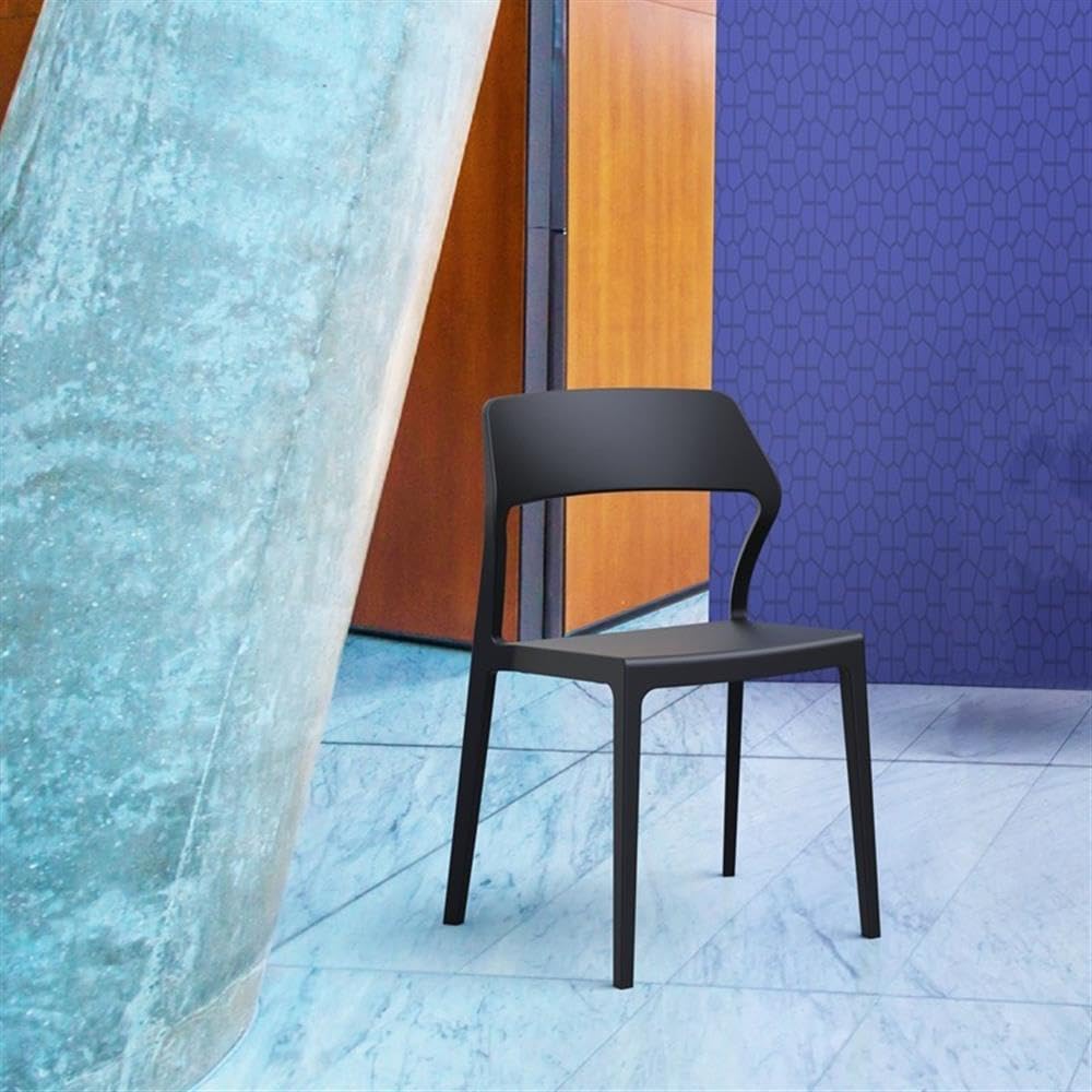 Black Compamia Snow Patio Dining Chairs (Set of 2) - Weather-Resistant Outdoor Furniture for Garden, Poolside & Backyard Relaxation