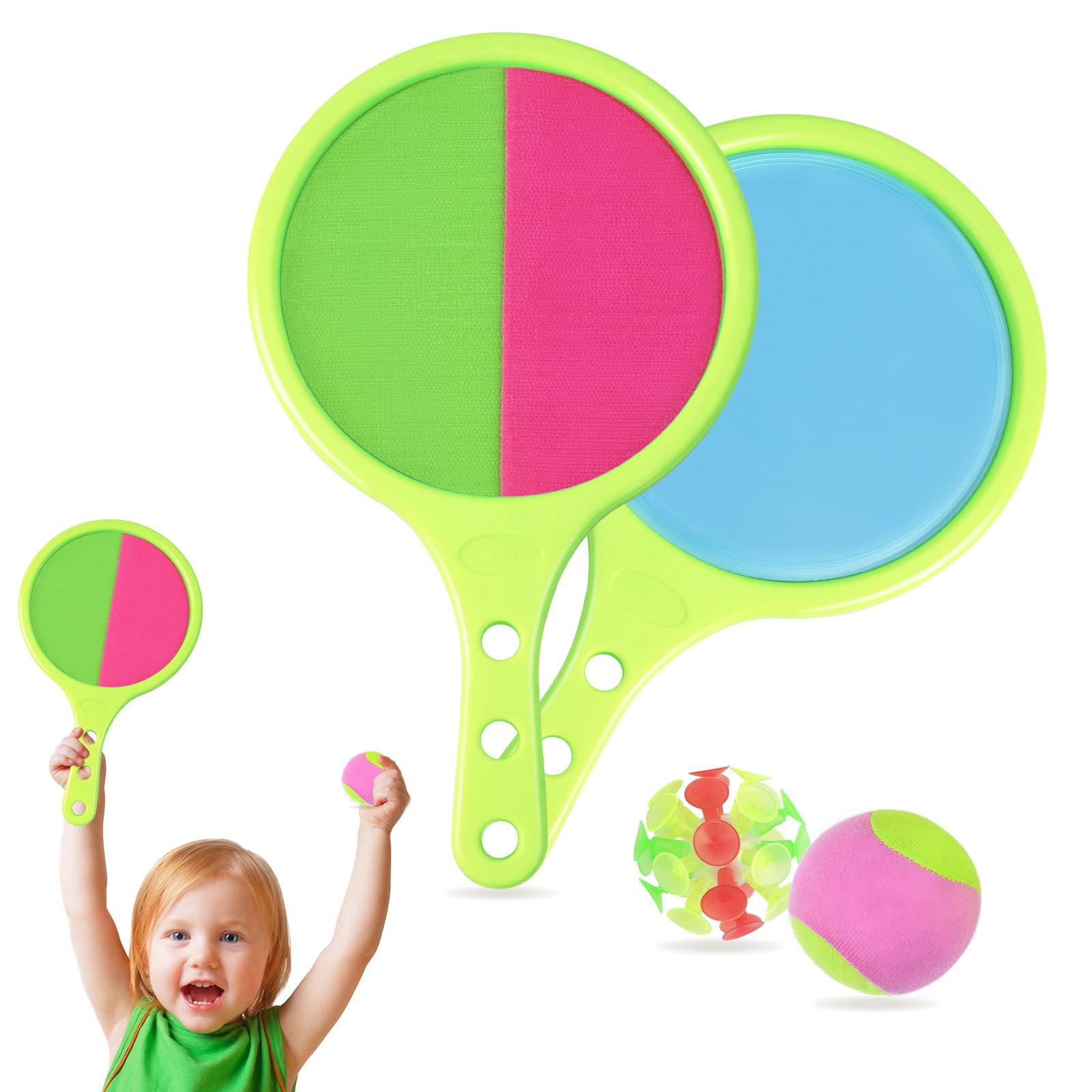 Best Velcro Catch Ball Set for Kids - Outdoor Toss & Catch Game Toy for Ages 3+ | Perfect for Backyard, Playground & Beach Activities | Fun Outdoor Sports Equipment for Children's Hand-Eye Coordination Training