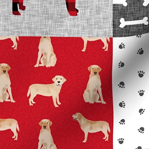 Yellow Labrador Pet Quilt Fabric - Dog Breed Printed Minky Fabric by The Yard for Sewing Baby Blankets & Quilt Backing - Soft Plush Material for DIY Projects, Nursery Decor & Cozy Home Accents